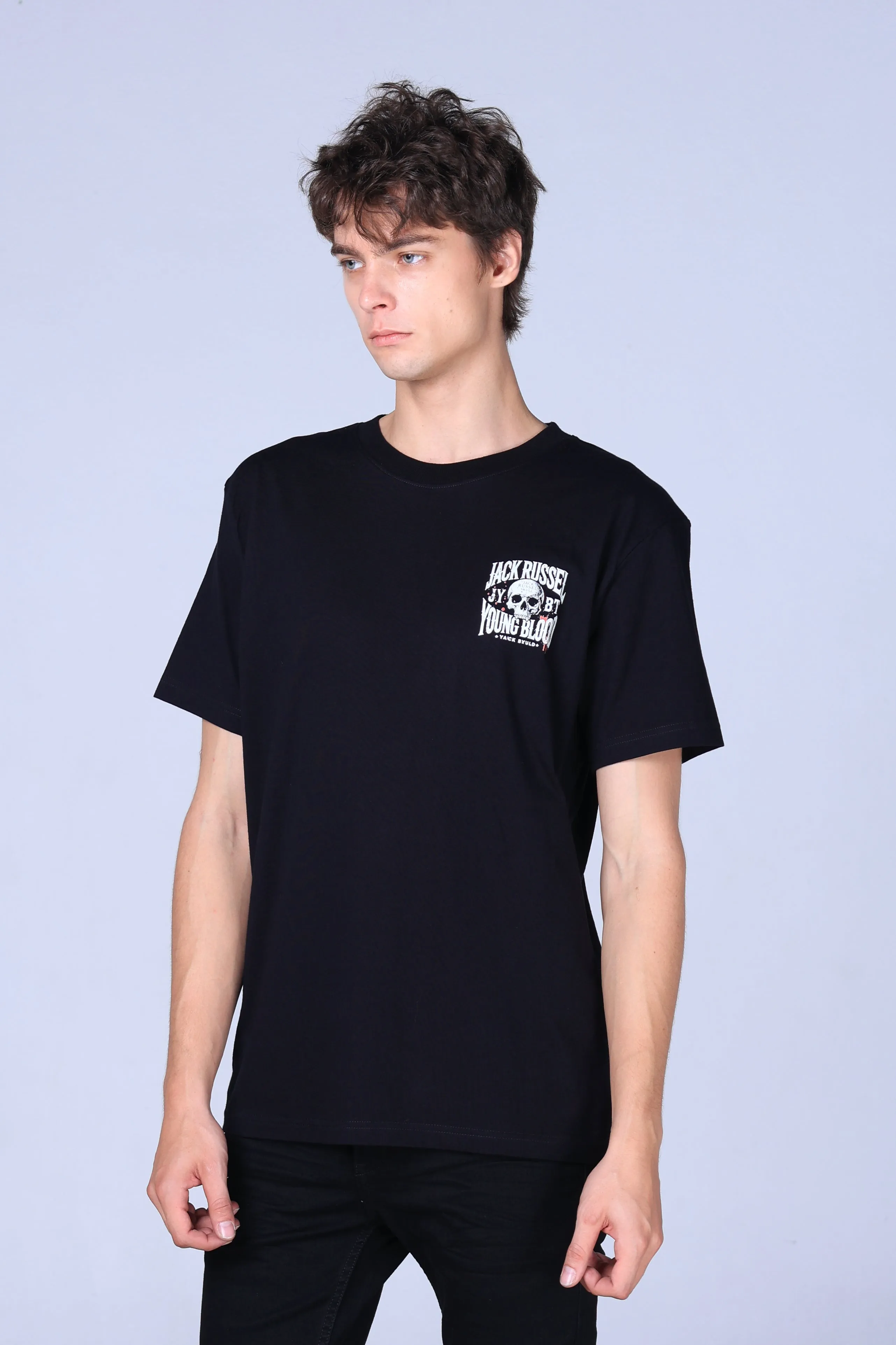 Jack Russel - Men T-Shirts - Klassik TJ-YB3/BK Oversized Black