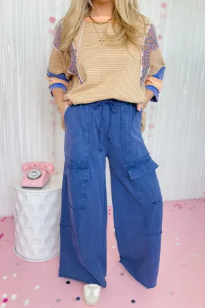 Jackson Mineral Washed Terry Knit Wide Cargo Pants