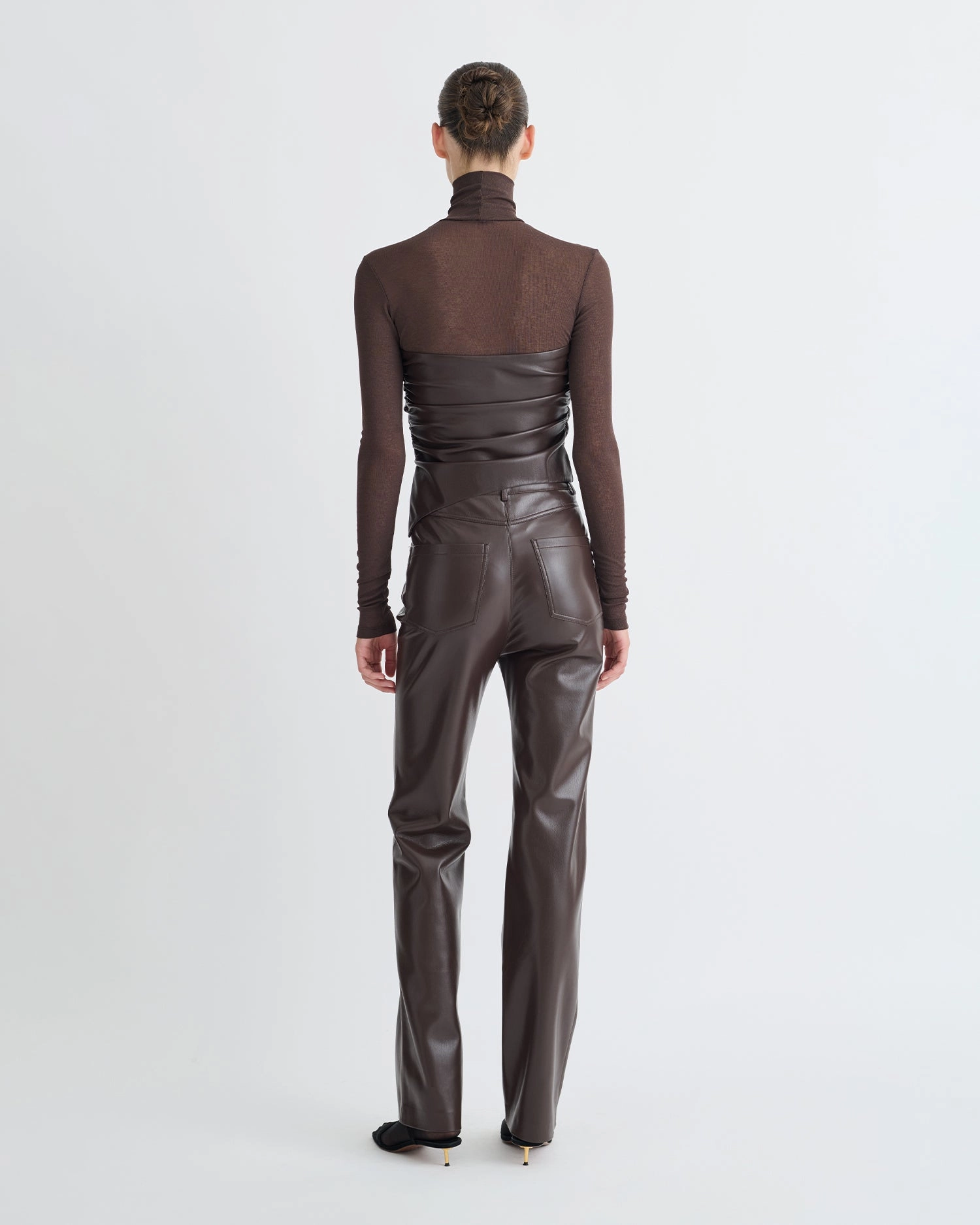 Jacoba - Okobor Pants - Coffee Ground Perfect Fit Minimalist Look