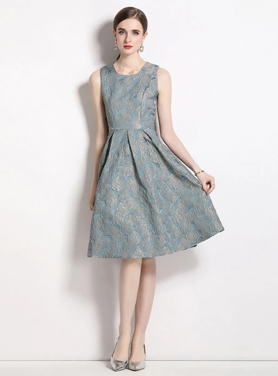 Jacquard High Waist Slim Dress