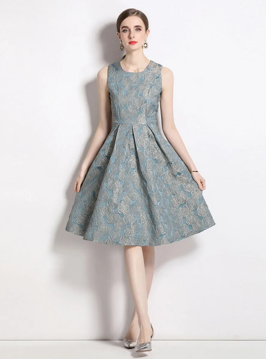 Jacquard High Waist Slim Dress
