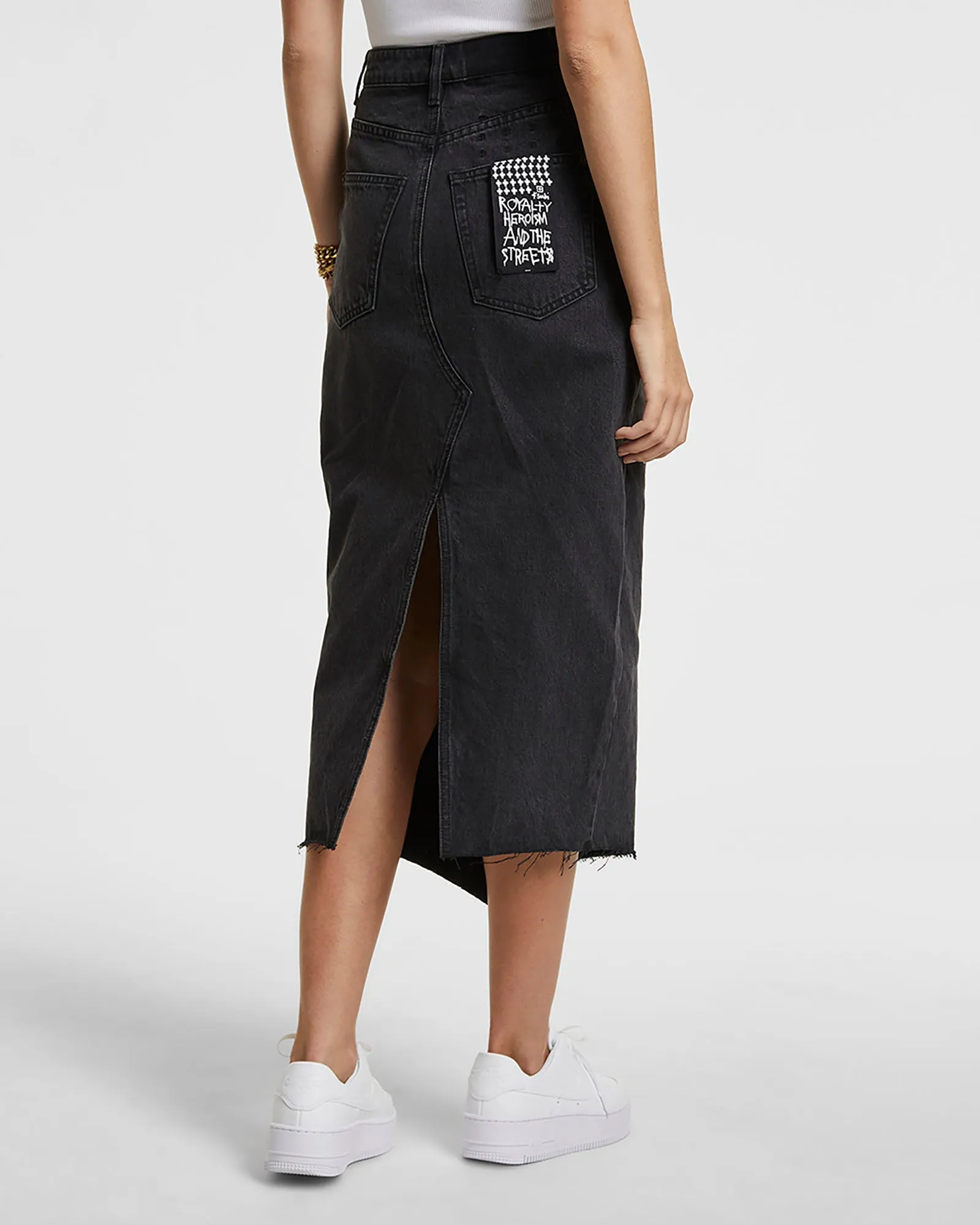 Texture Focus Wedding guest JAGGED SKIRT DOWNTOWN BLACK