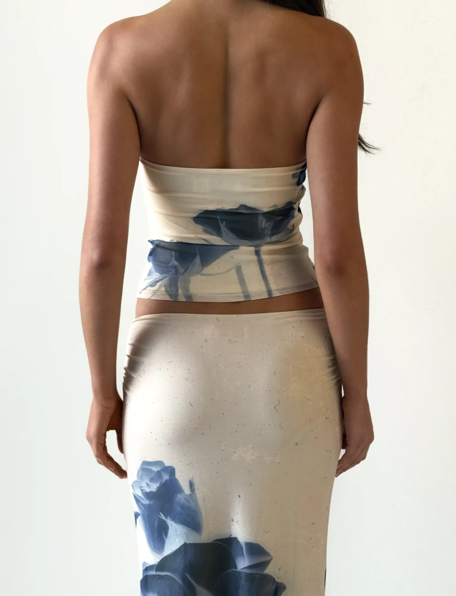 Evening Outing JANIS MAXI SKIRT - INDIGO FLORAL