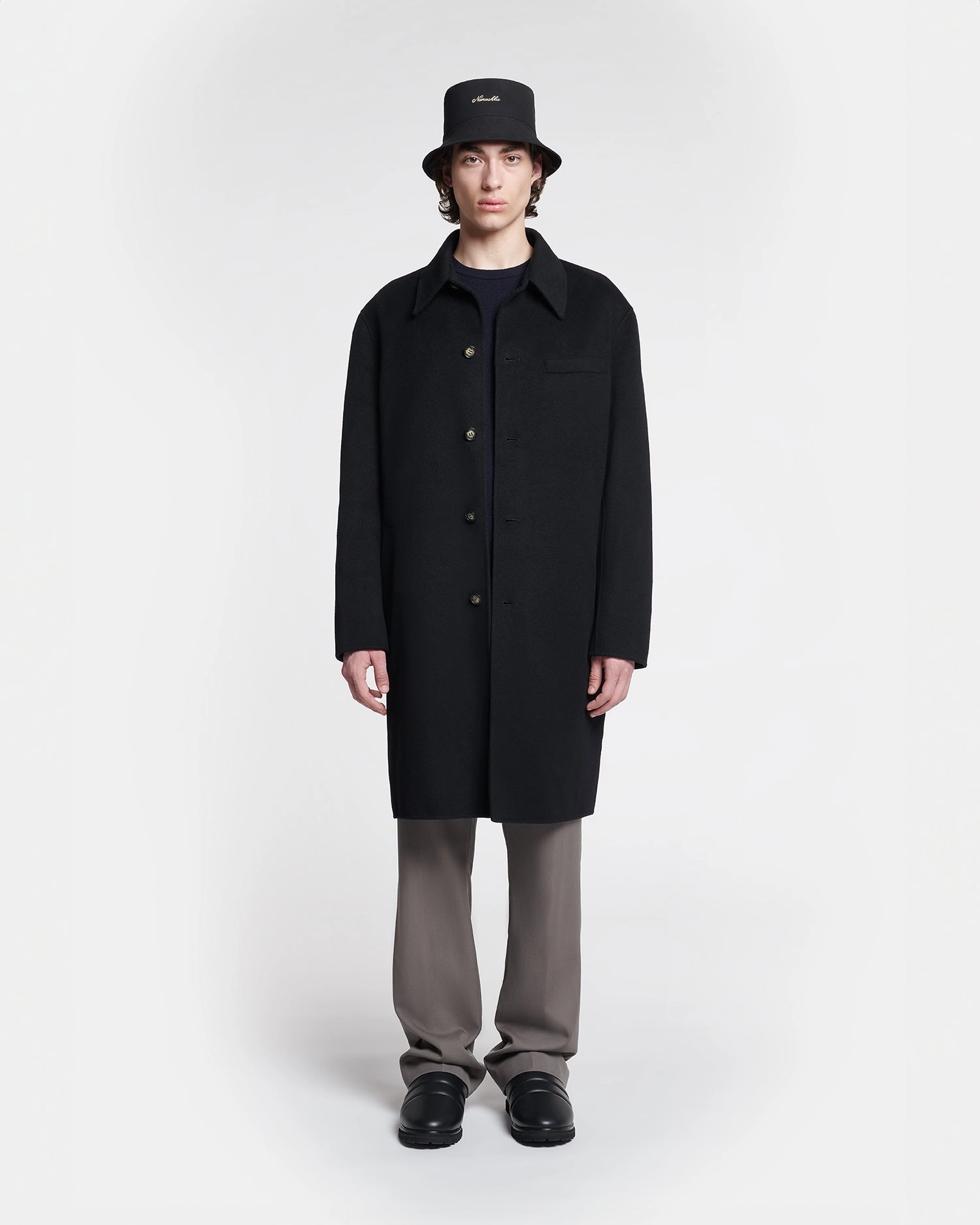 Hiking wear Janno - Double Wool Silk Coat - Black