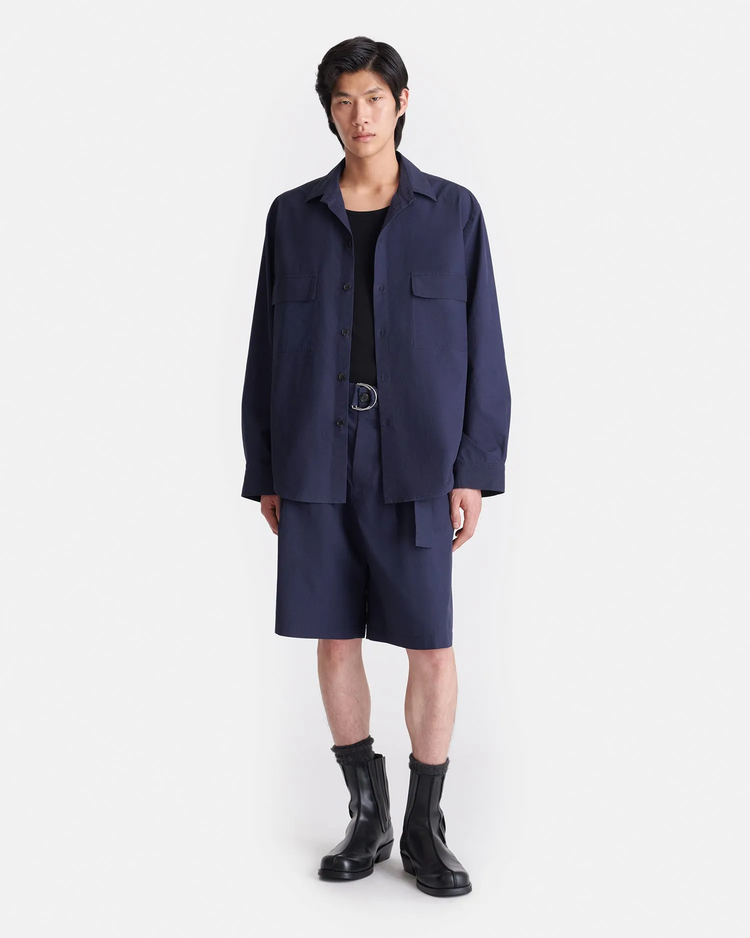 Sporty Look Jari - Long-Sleeve Shirt - Navy