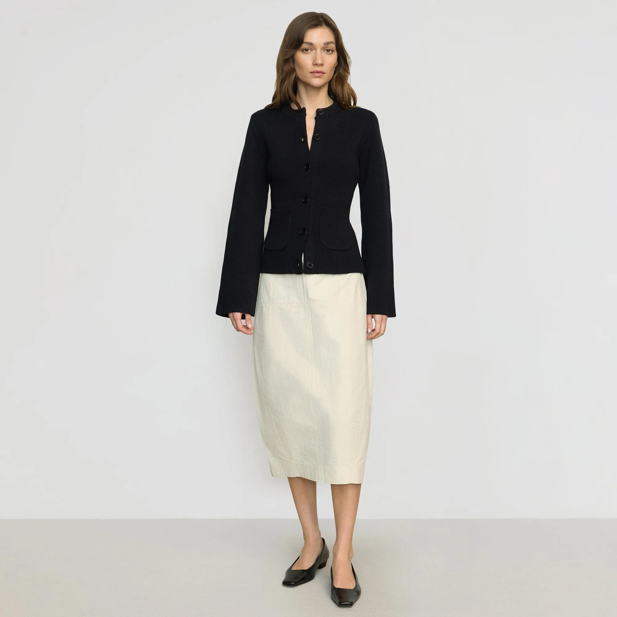 Collaboration Piece Jarmaine Back-Slit Barrel Skirt