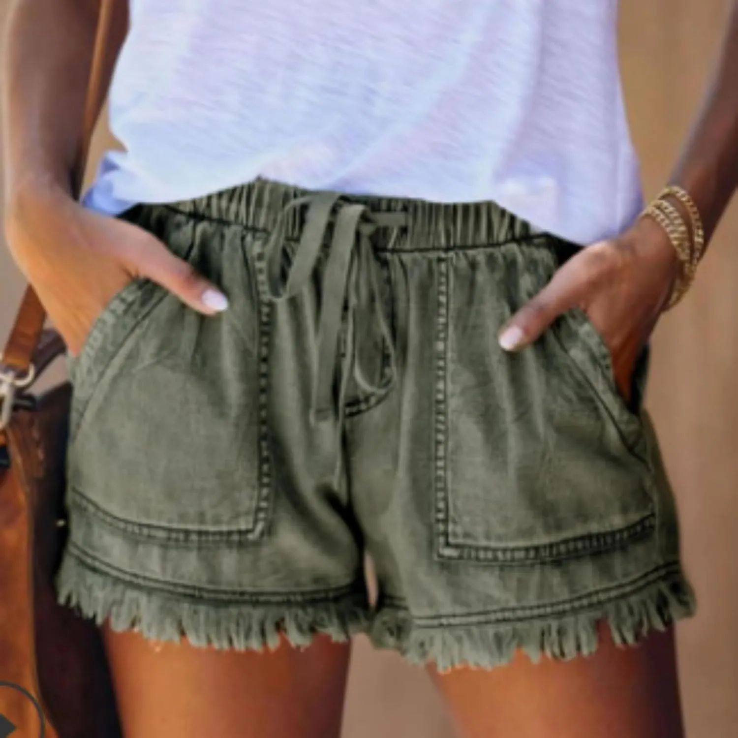 Jean for Women High Waisted Stretchy Casual Ripped Frayed Hem Summer Trendy Shorts
