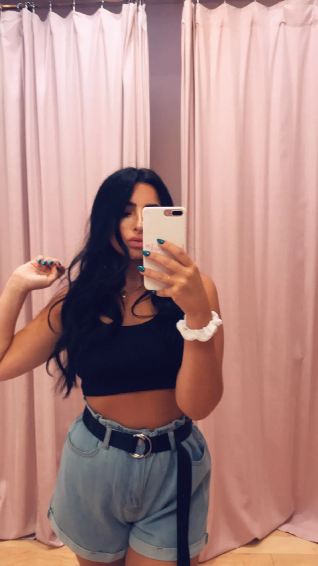 Jean Paper Bag High Waisted Cuffed Denim Shorts