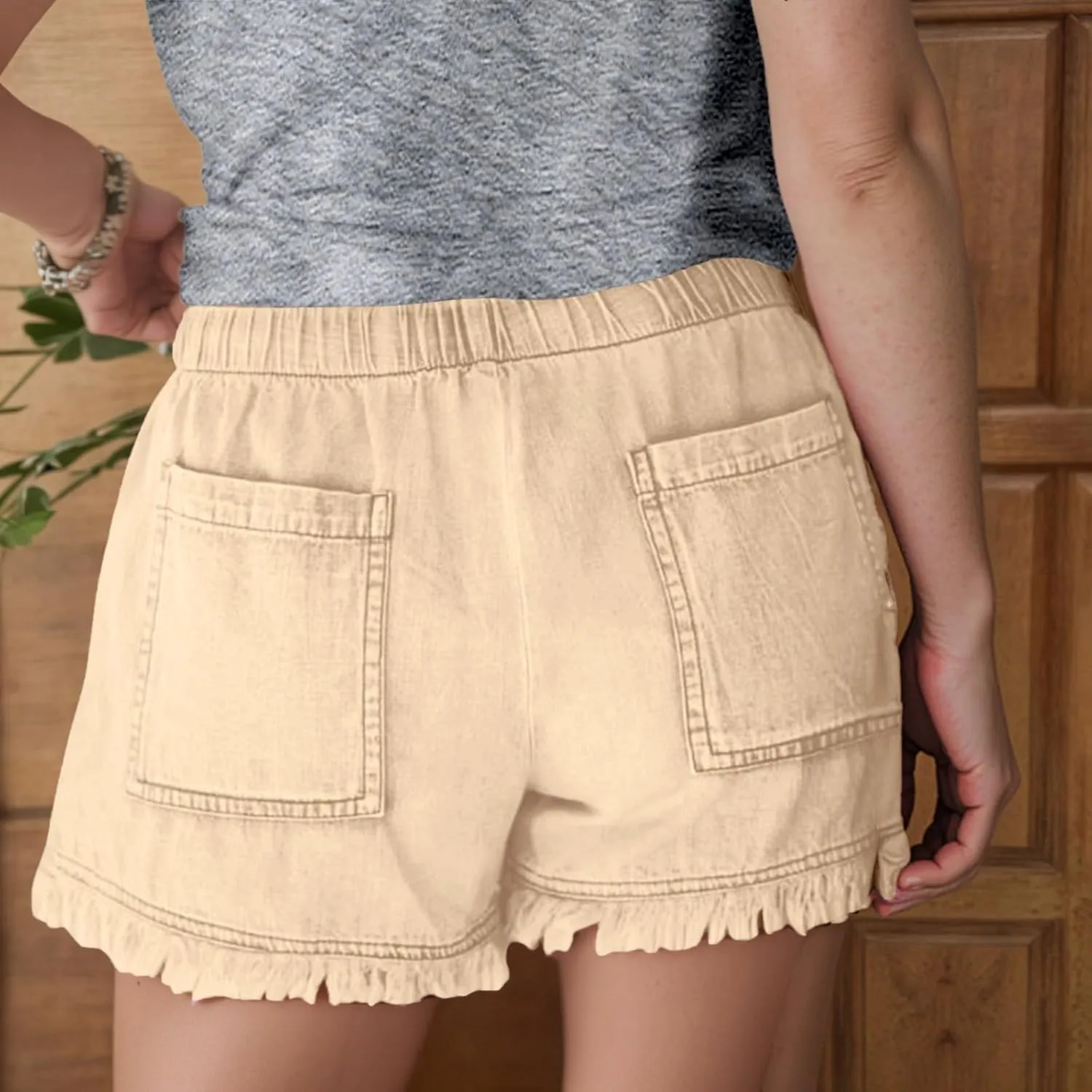 Jean Shorts for Women High Waisted Stretchy Casual Denim Shorts Ripped Frayed Hem Summer Trendy Shorts