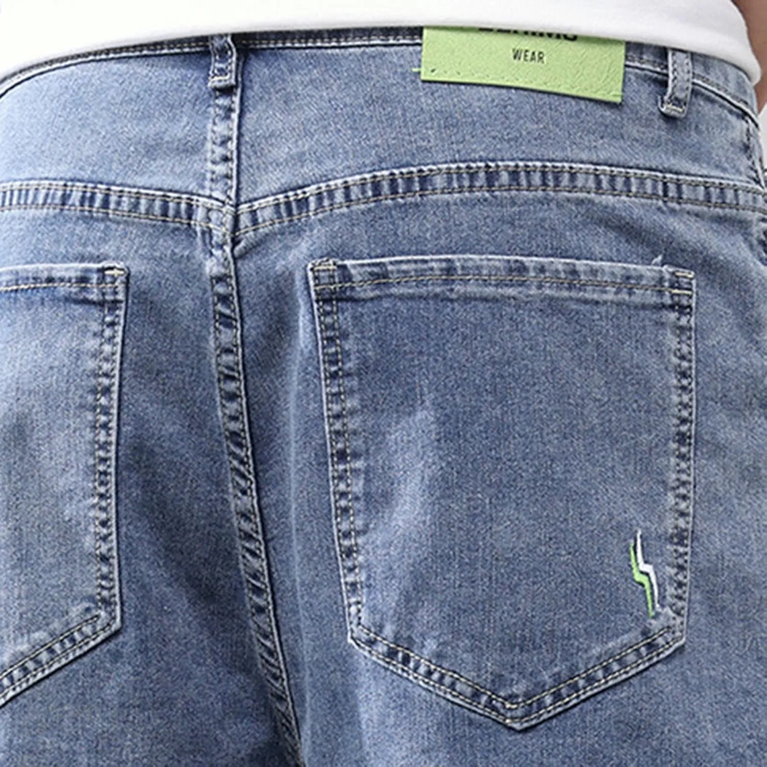 Jean Shorts Men Stretch Relaxed Fit Denim Shorts Casual Streetwear Jean Super Comfy Stretch Cargo Shorts for Summer Outdoor