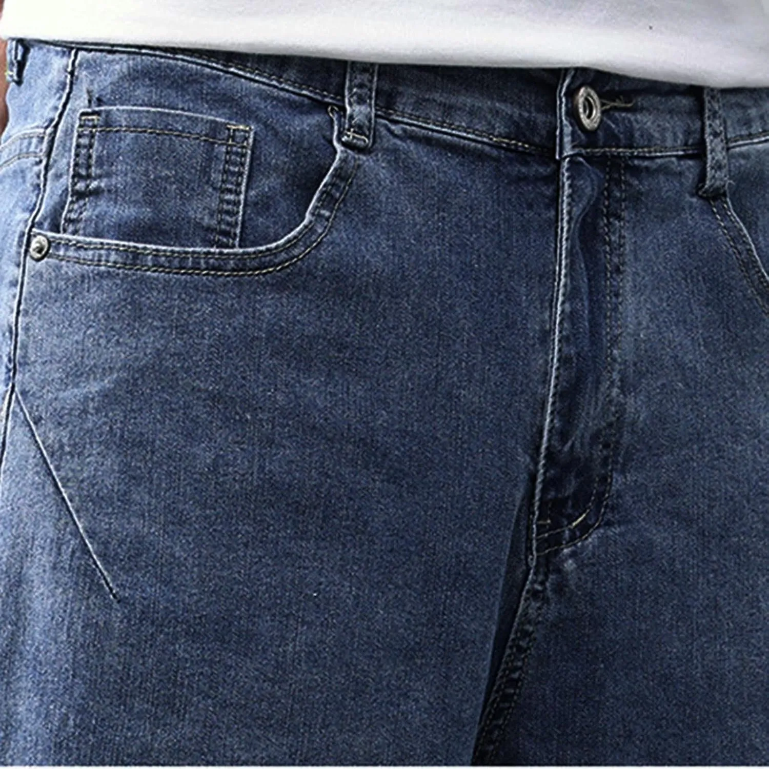 Jean Shorts Men Stretch Relaxed Fit Denim Shorts Casual Streetwear Jean Super Comfy Stretch Cargo Shorts for Summer Outdoor