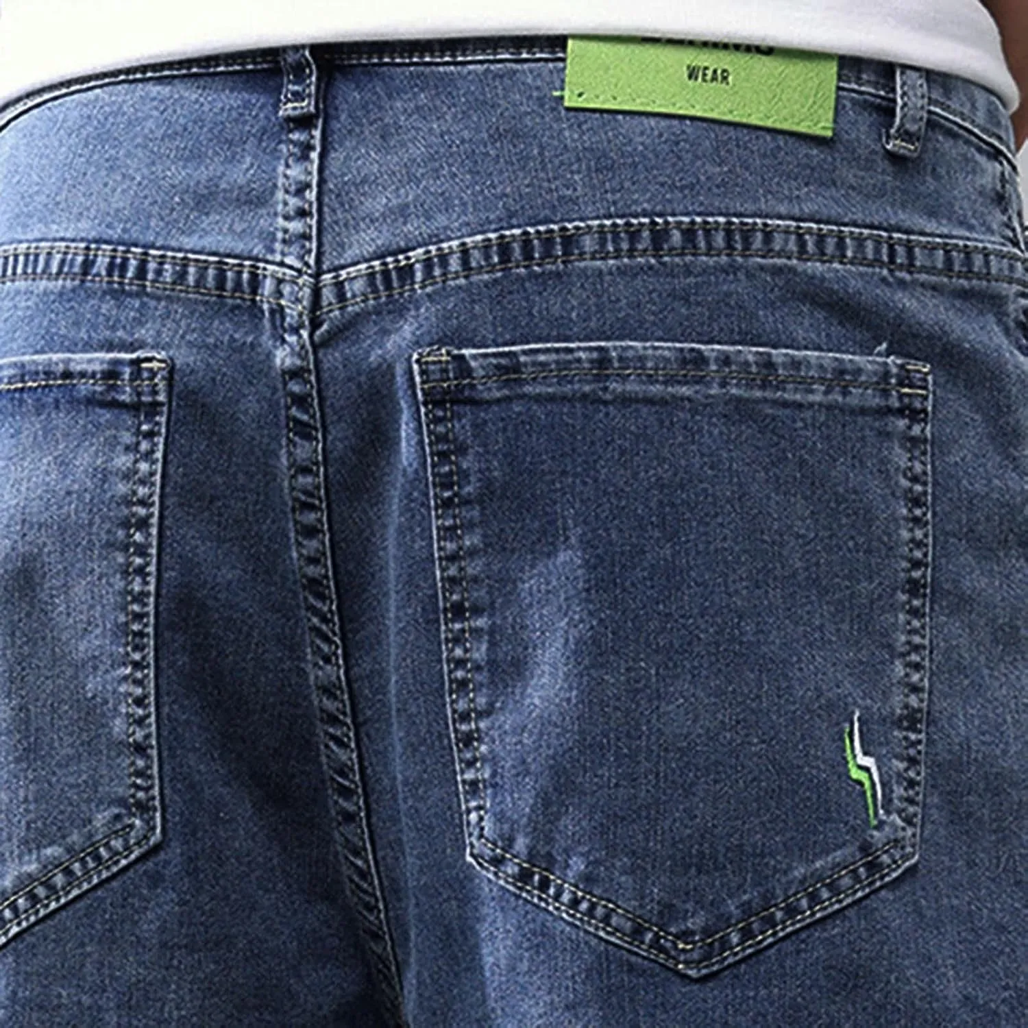 Jean Shorts Men Stretch Relaxed Fit Denim Shorts Casual Streetwear Jean Super Comfy Stretch Cargo Shorts for Summer Outdoor