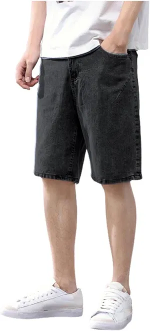 Jean Shorts Men Stretch Relaxed Fit Denim Shorts Casual Streetwear Jean Super Comfy Stretch Cargo Shorts for Summer Outdoor
