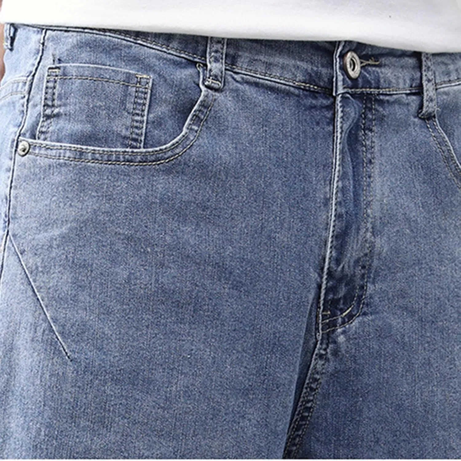 Jean Shorts Men Stretch Relaxed Fit Denim Shorts Casual Streetwear Jean Super Comfy Stretch Cargo Shorts for Summer Outdoor