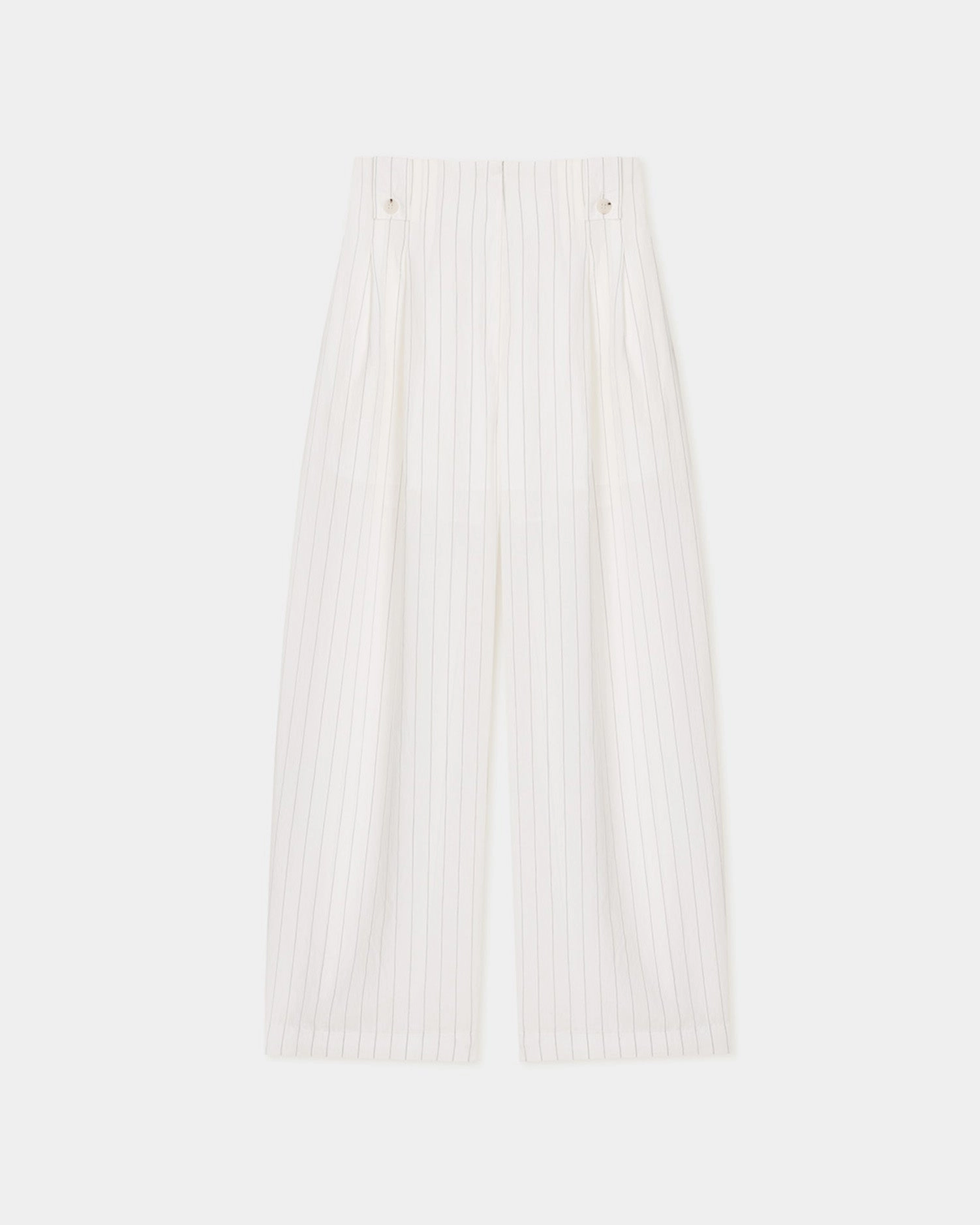 Core Comfort Stretch waistband Jenci - Pleated Wide-Leg Pants - White