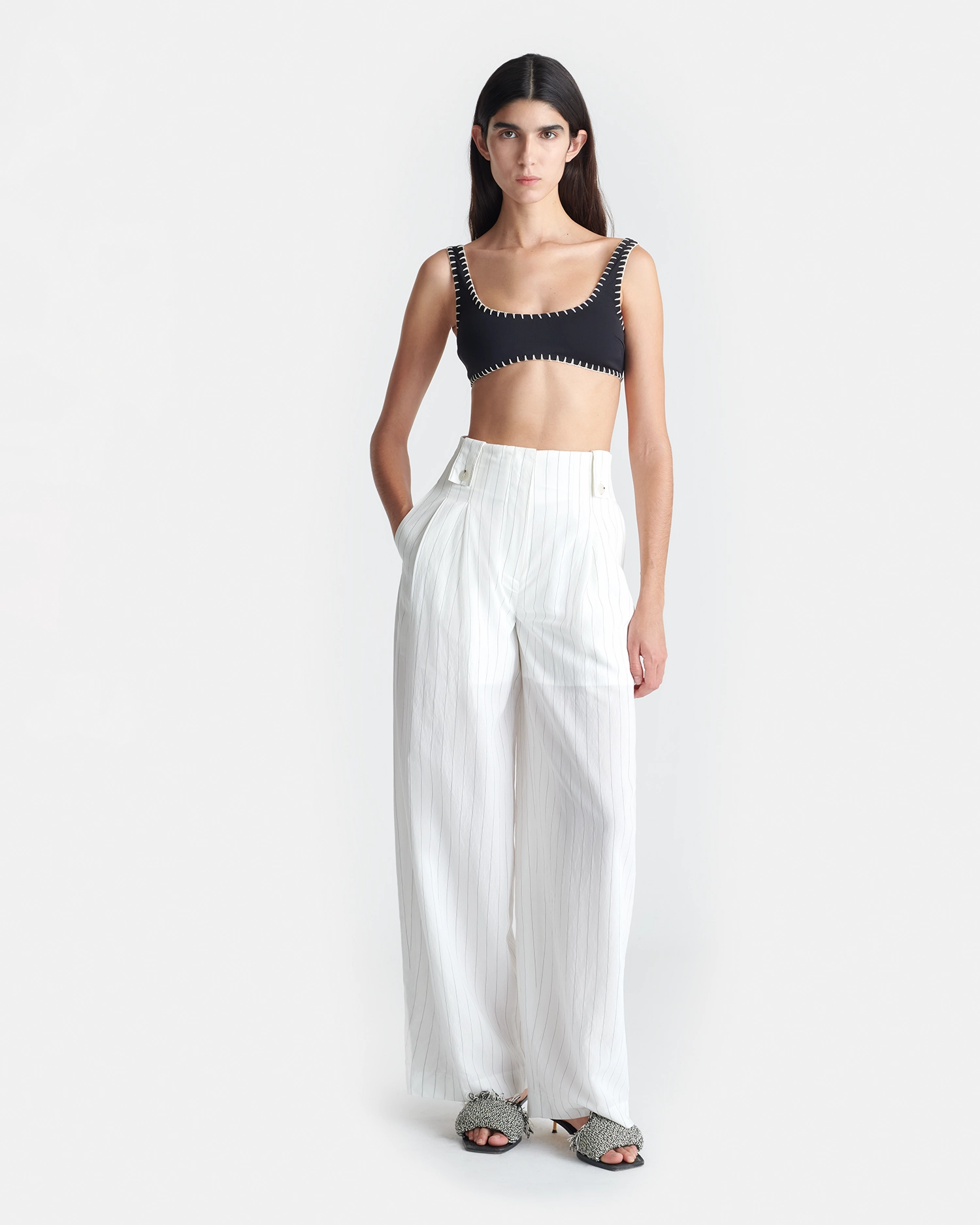 Soft Wear Jenci - Pleated Wide-Leg Pants - White