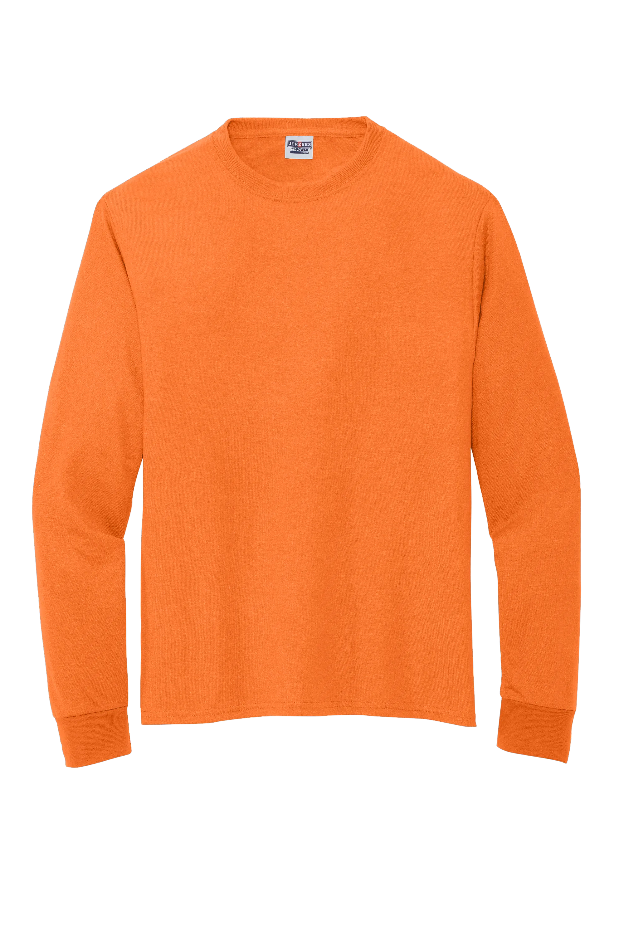 Jerzees® Dri-Power® 100% Polyester Long Sleeve T-Shirt - Safety Orange