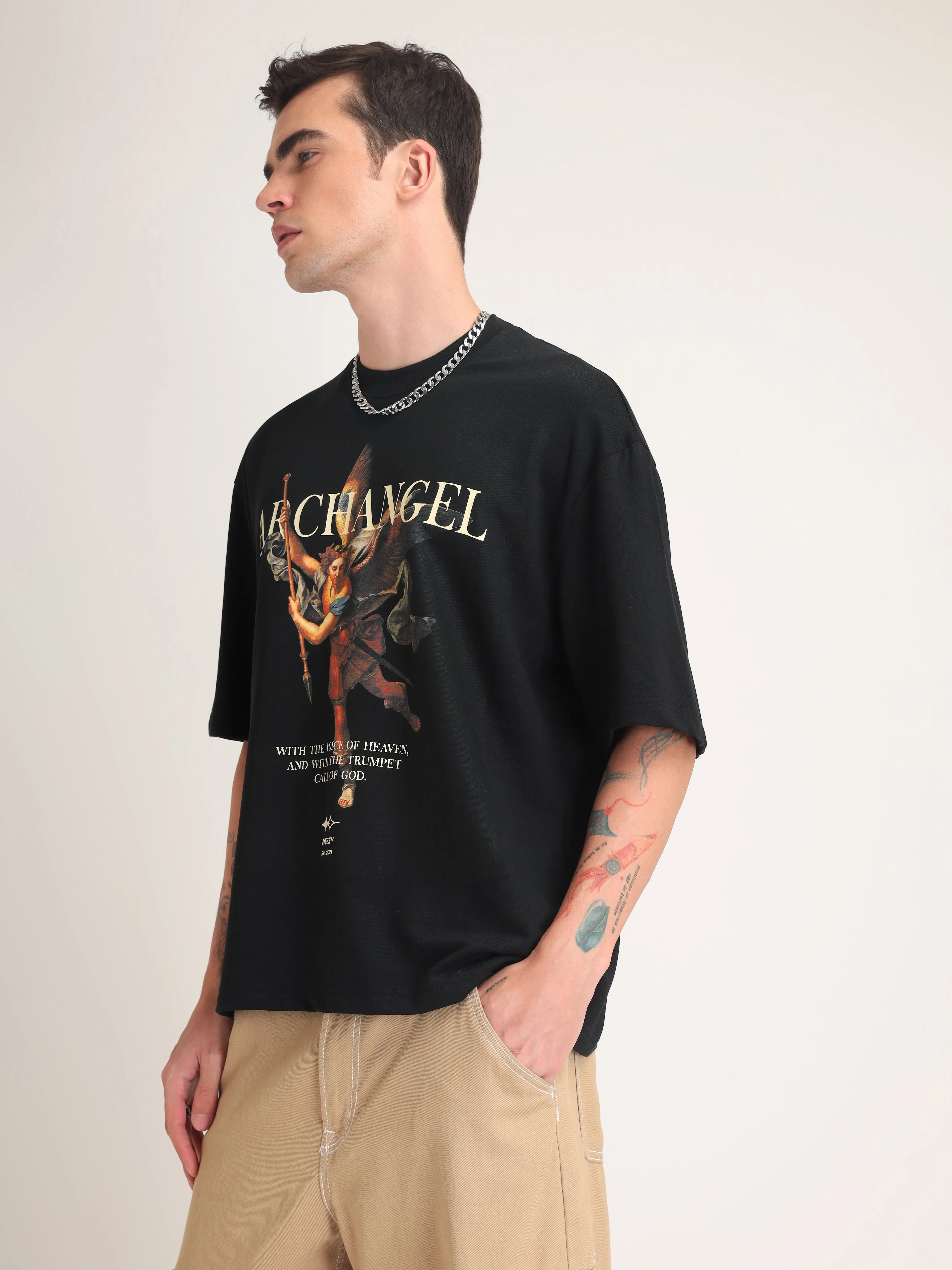 Jet Black Archangel Oversized T-Shirt