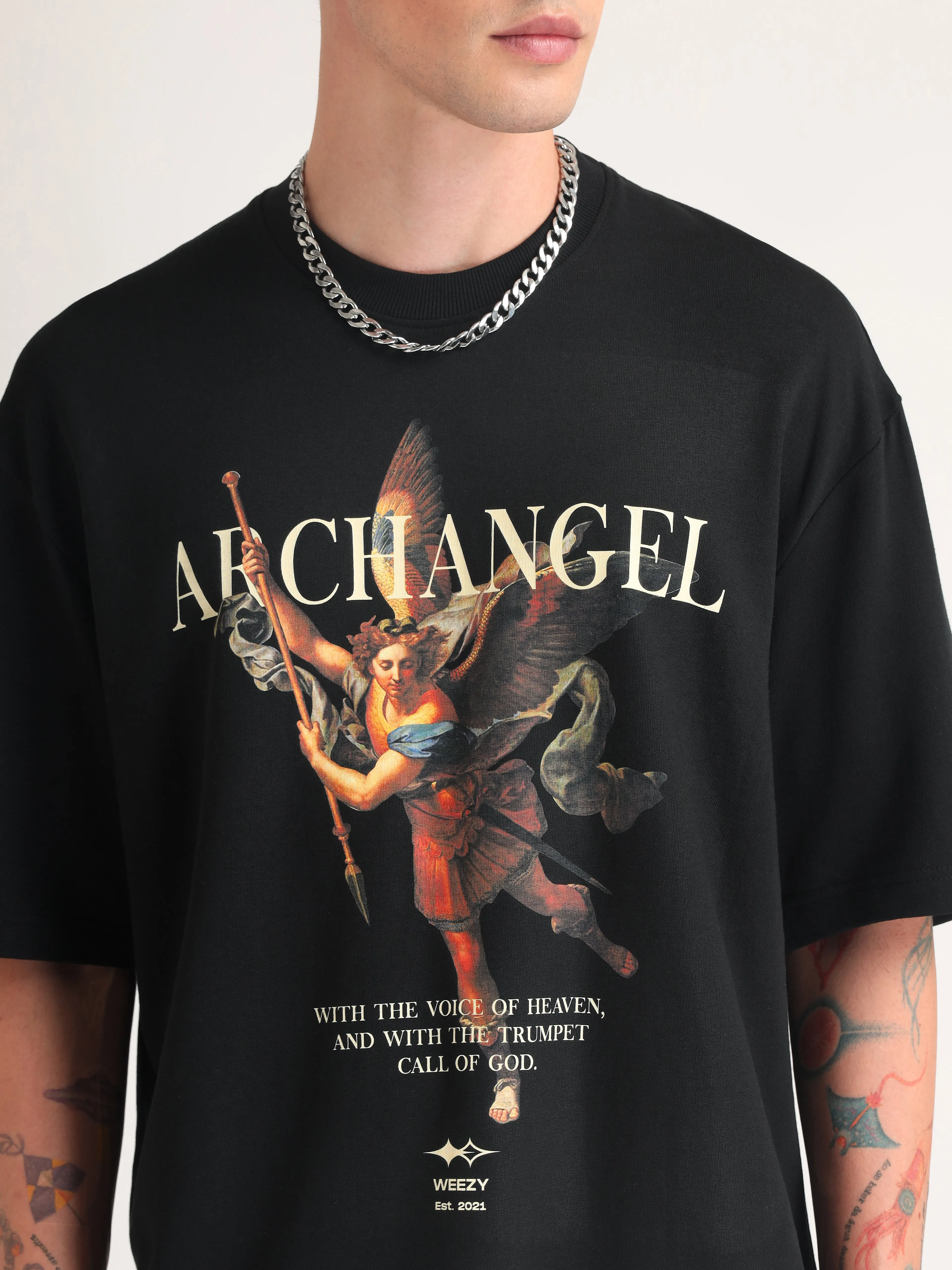 Jet Black Archangel Oversized T-Shirt