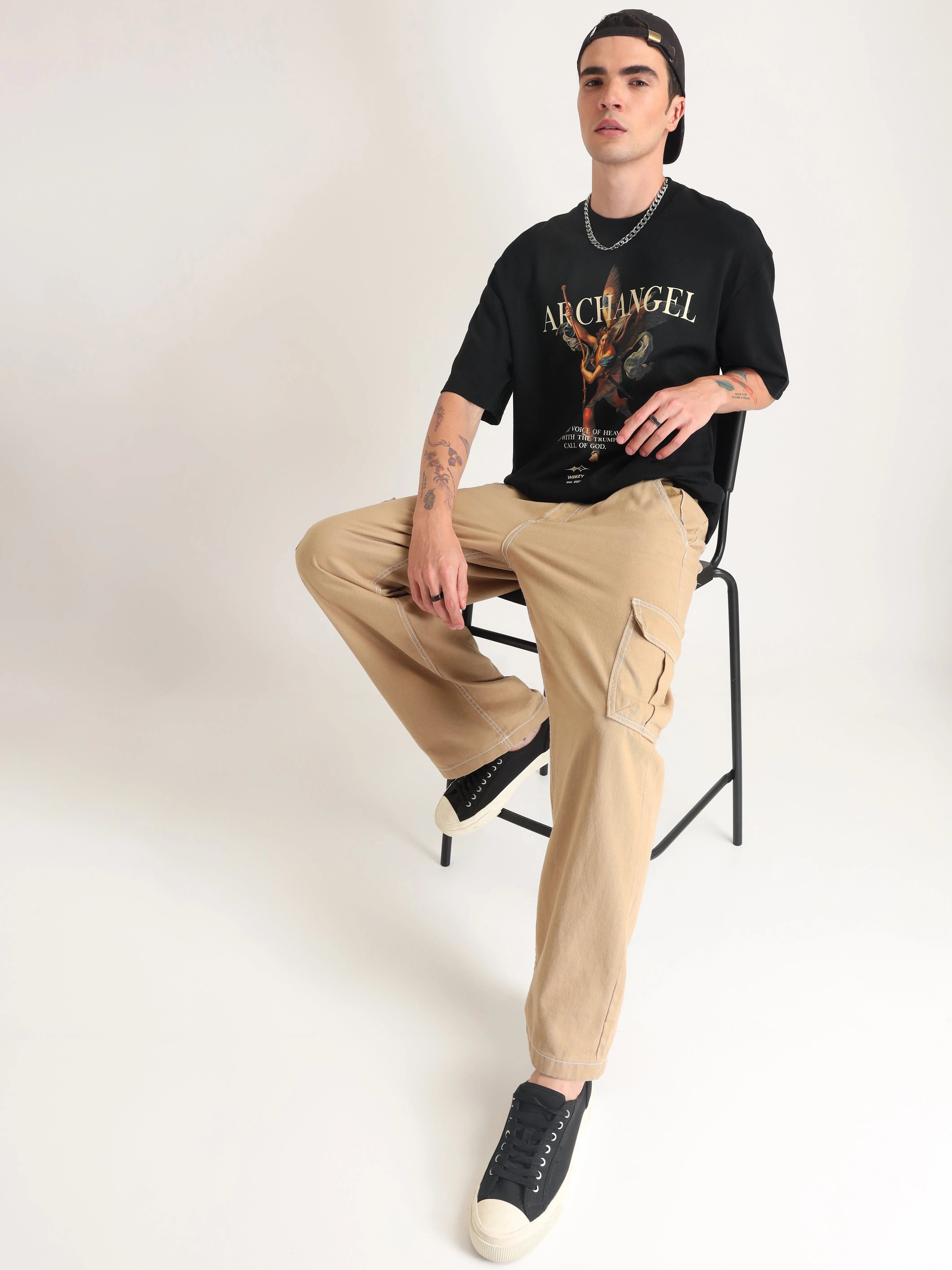 Jet Black Archangel Oversized T-Shirt