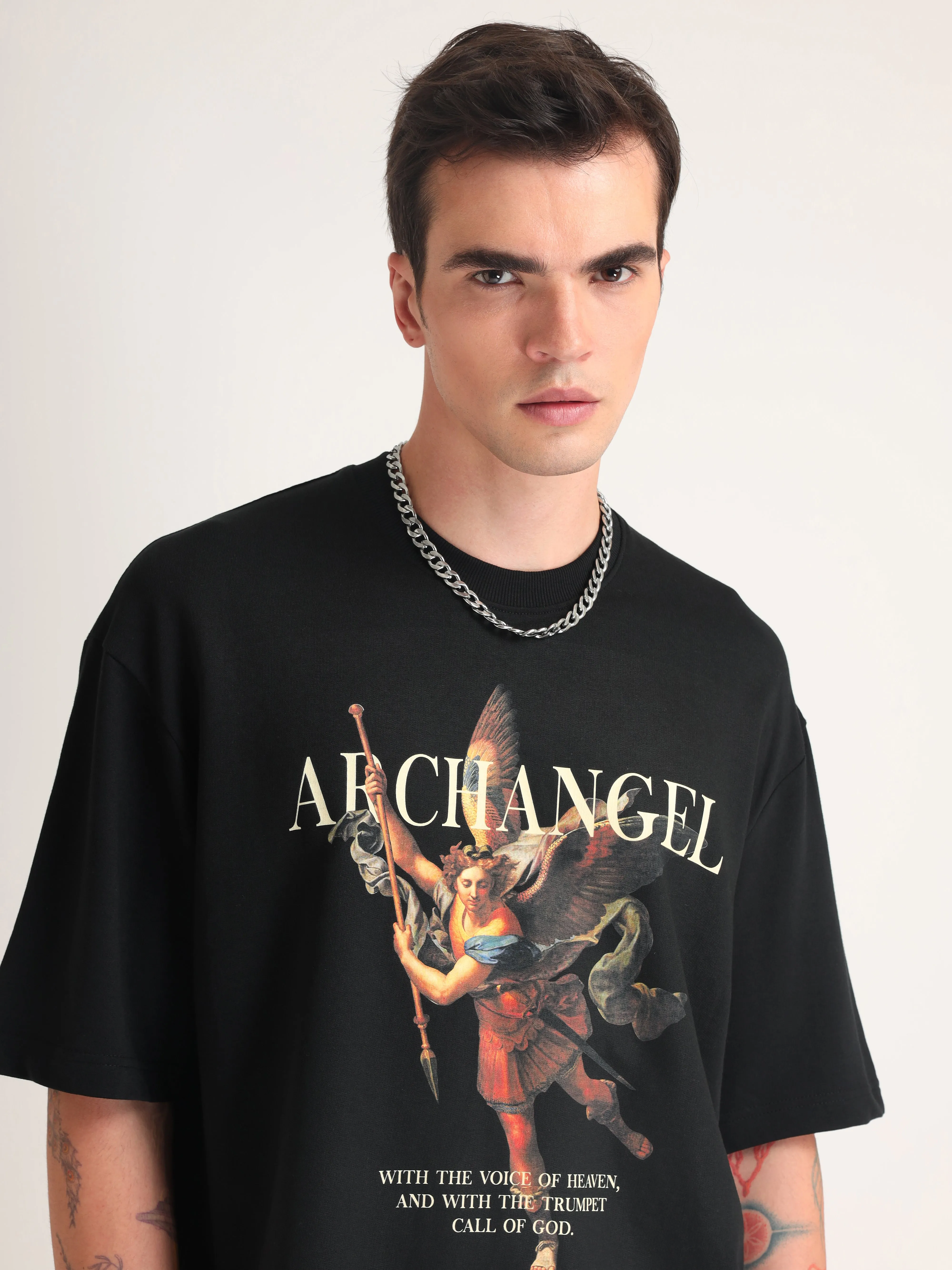 Jet Black Archangel Oversized T-Shirt