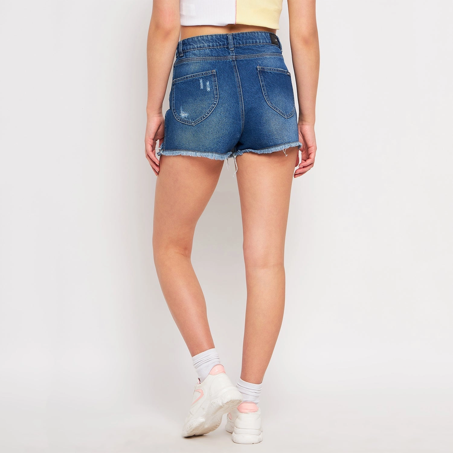 Madame Blue Denim Shorts personalized option Print Mix