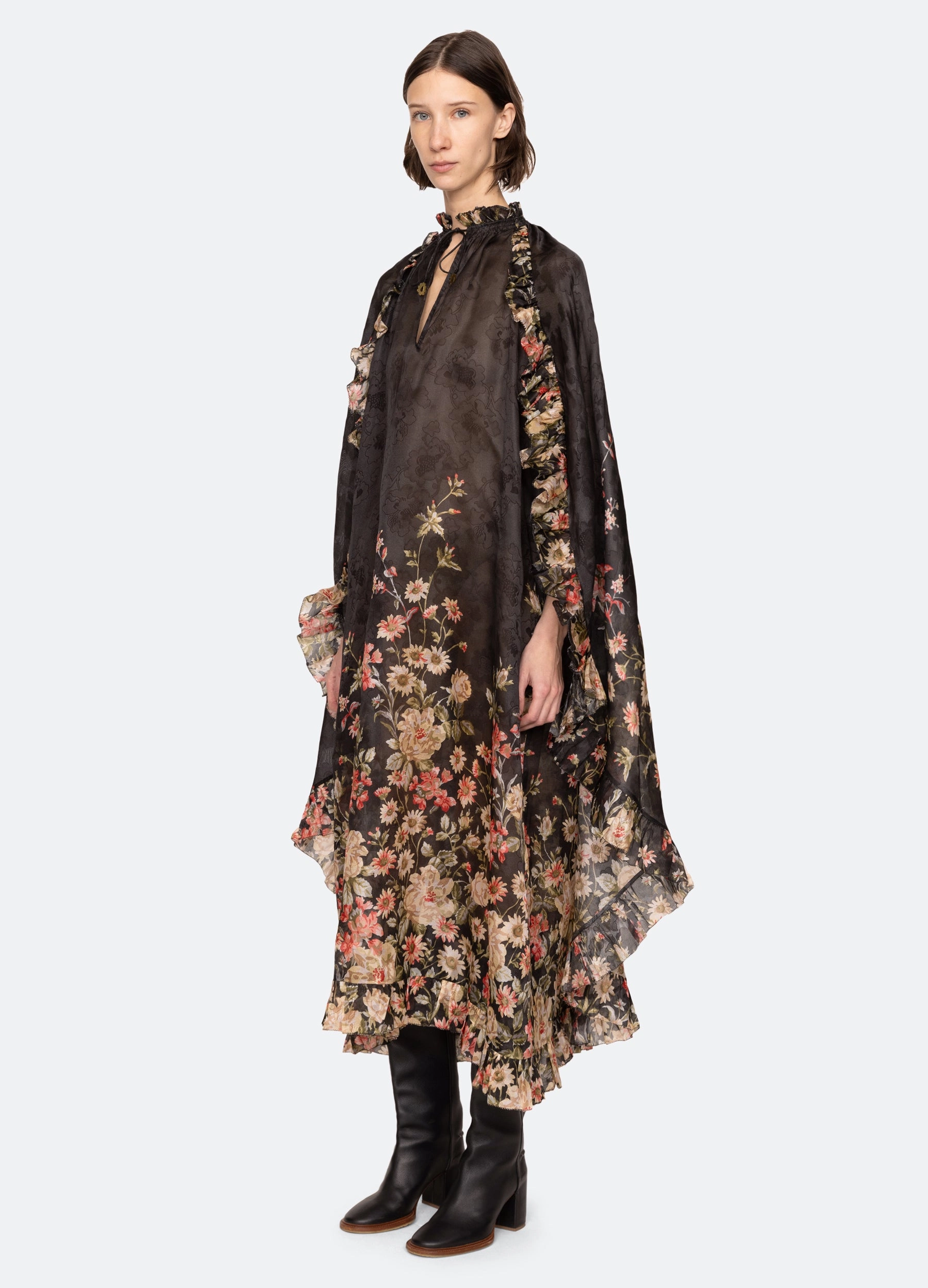 Jolie Cape Dress Soft Tones LowProfileZipper