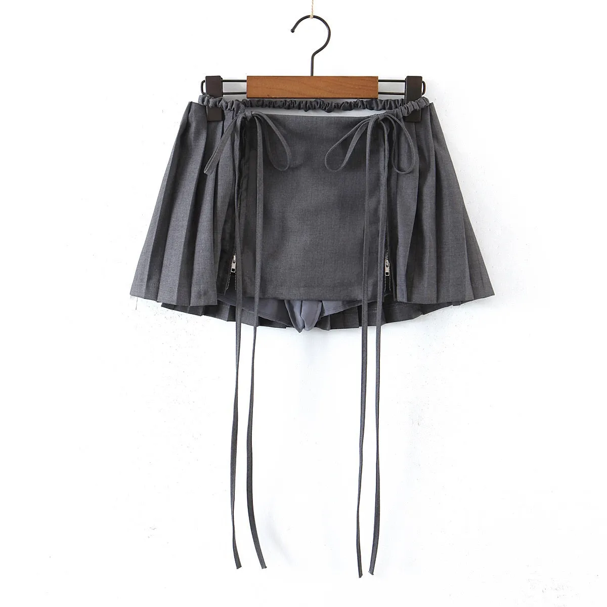 JOSKAA 2024 new Korean Aesthetic New Jeans Hanni Low Rise Pleated Mini Skirt