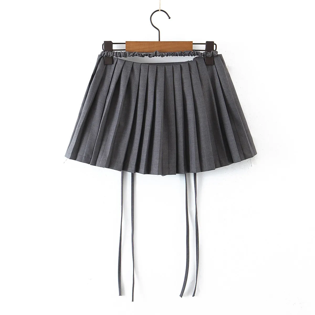 JOSKAA 2024 new Korean Aesthetic New Jeans Hanni Low Rise Pleated Mini Skirt