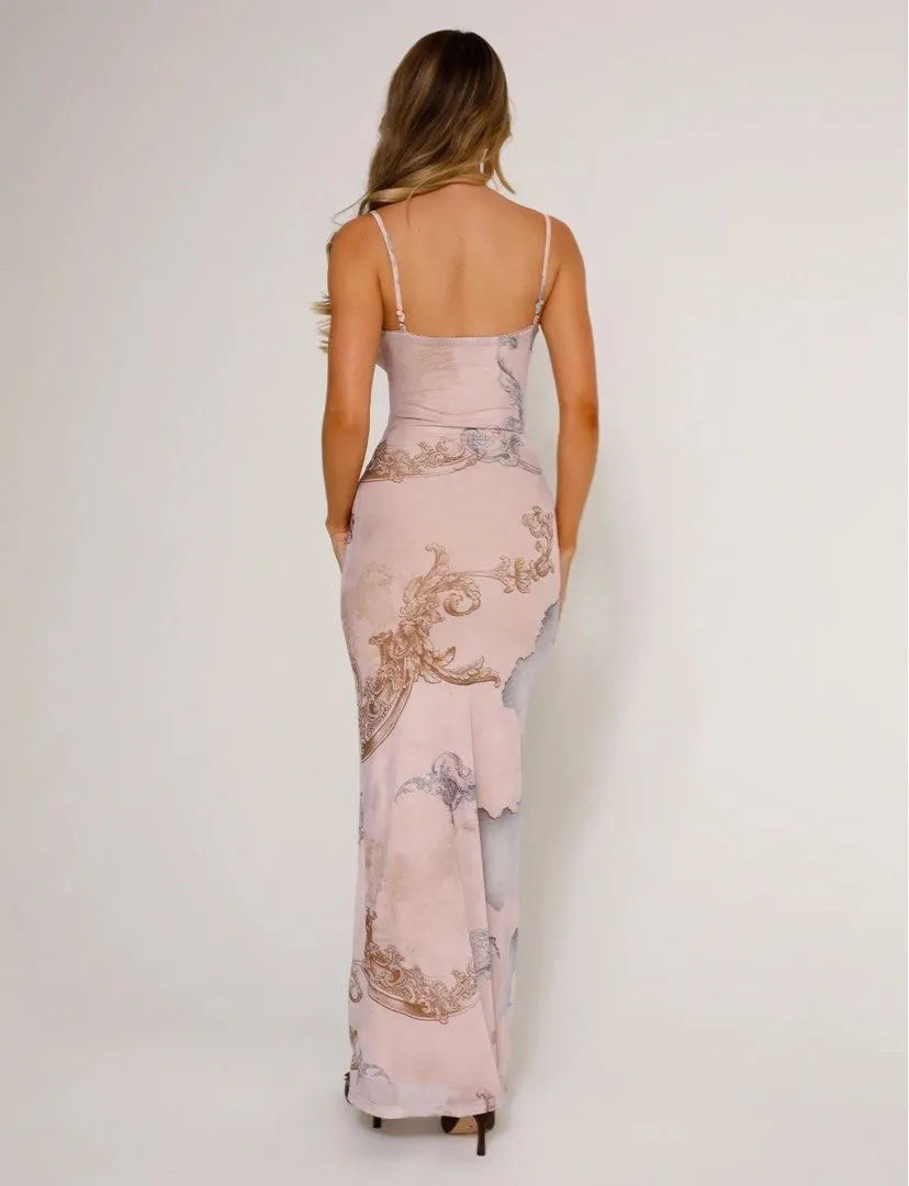 JULIANNA DRESS - MULTI : COLLAGE : CRANES TearResistantFabric Wrinkle-Resistant