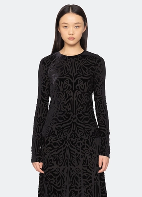 Laser Cut Edges V Neck Design Julie Top