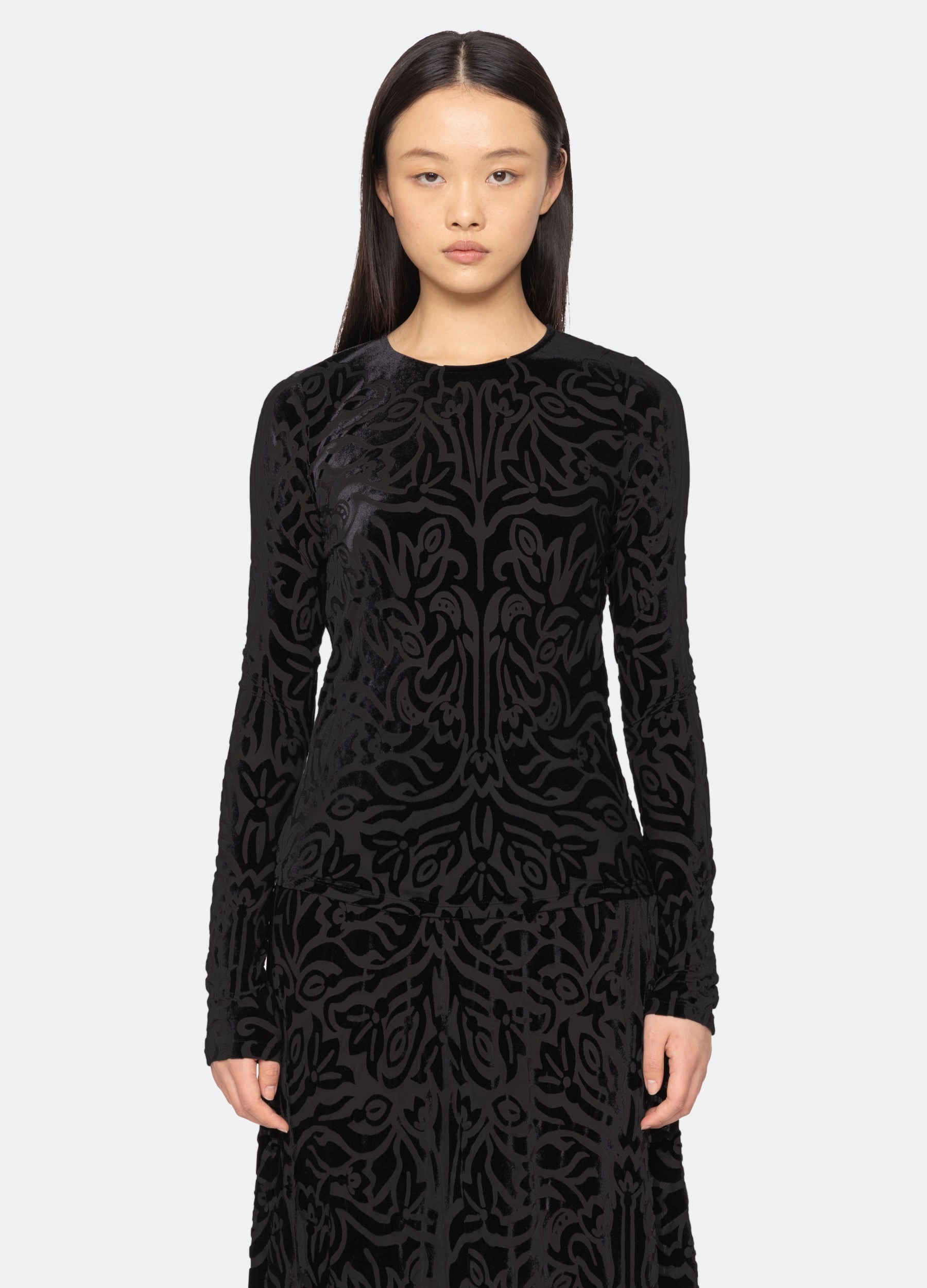 Laser Cut Edges V Neck Design Julie Top
