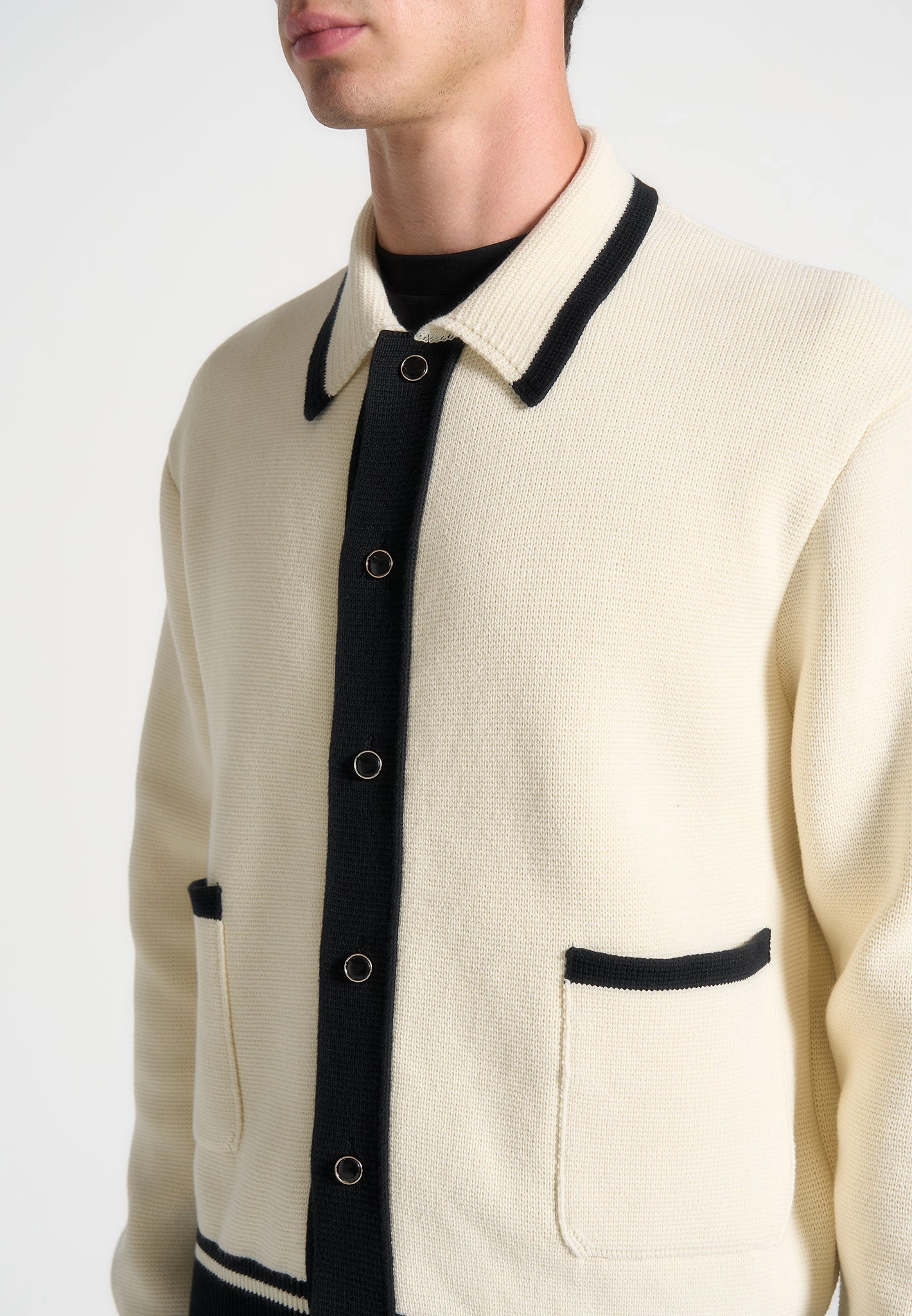 Julien - Classic Combed Cotton Knit Cardigan - Cream Street Layer