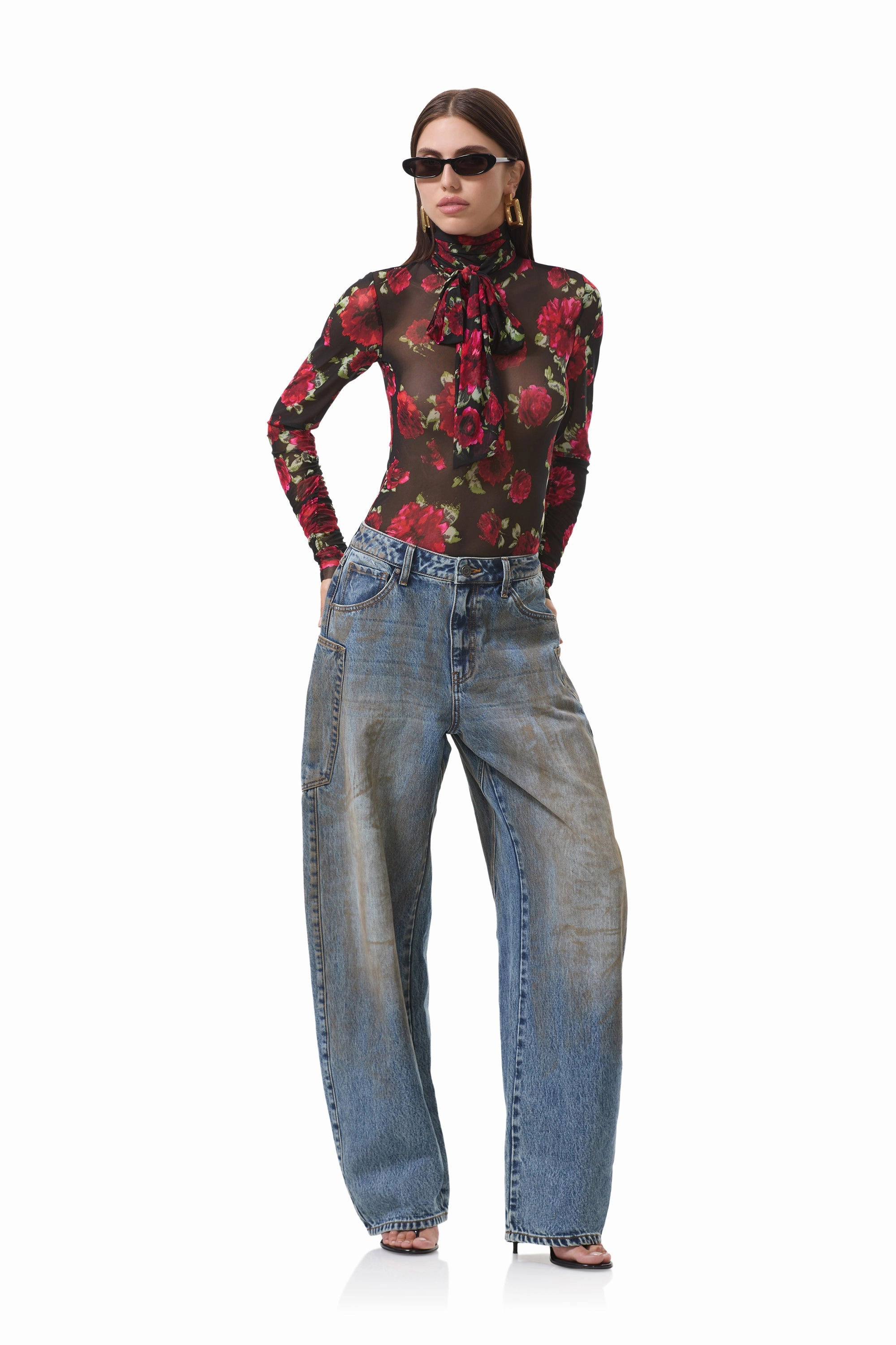 Comfortable Cotton LowImpact Dye Process Julien Top - Painted Roses