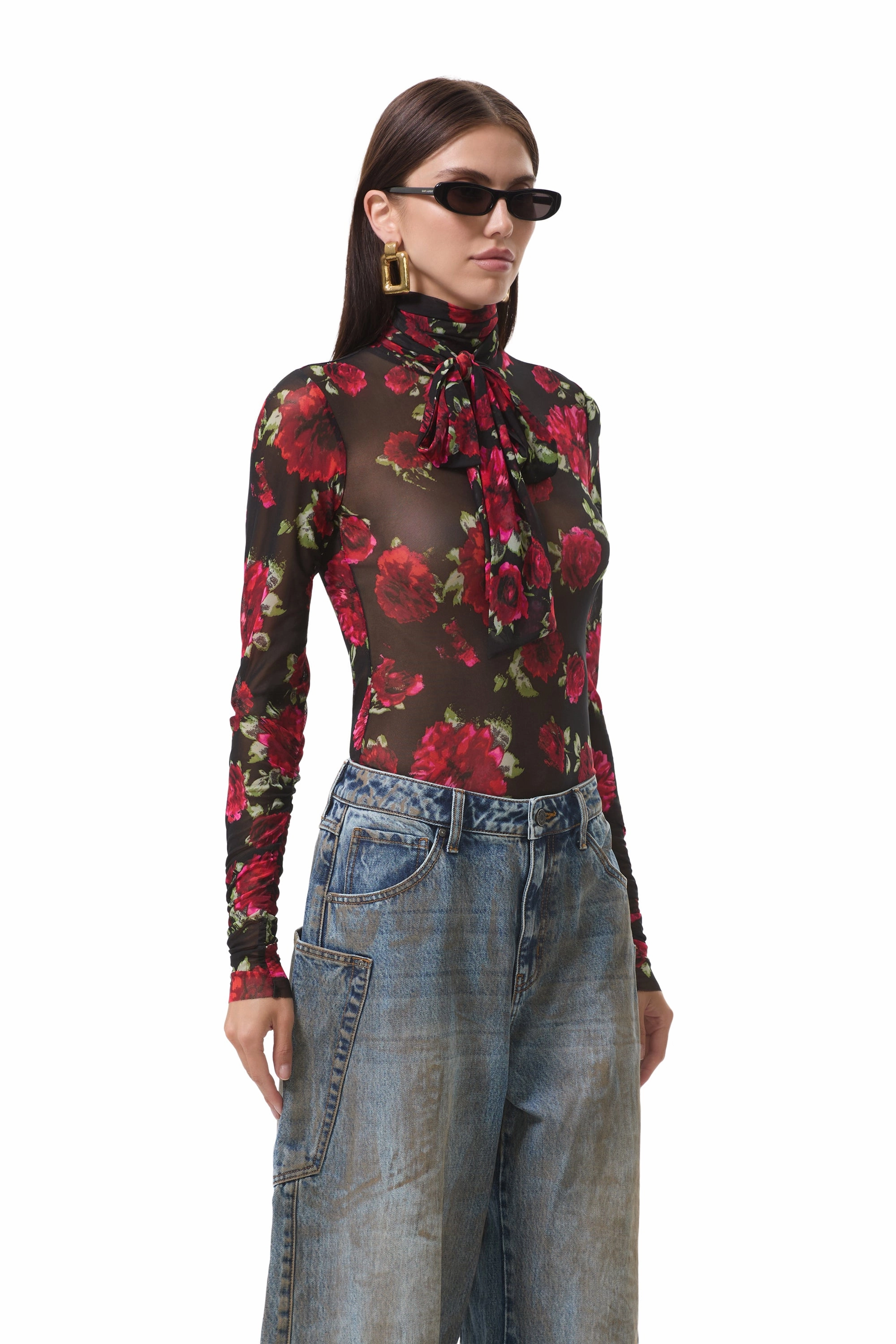 Julien Top - Painted Roses Hidden Zipper Pocket Temperature control