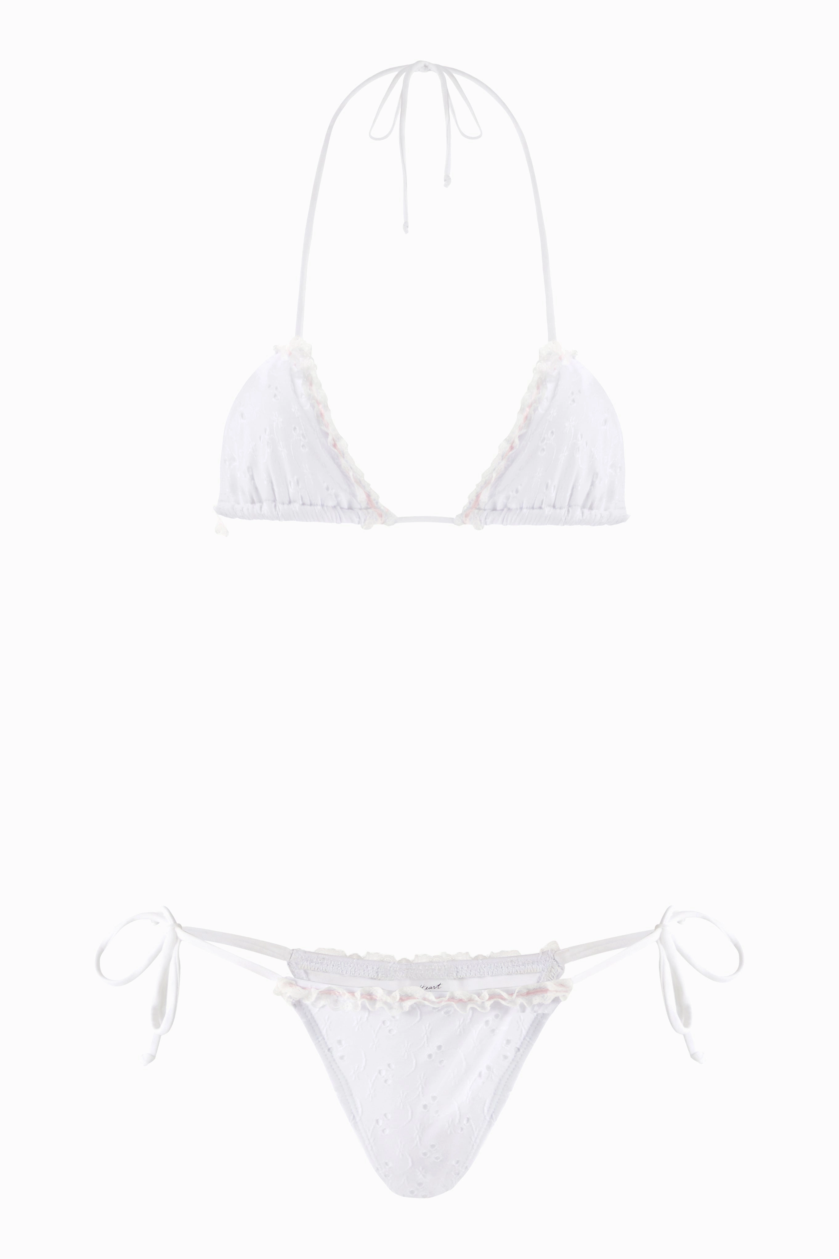 QuickDrySystem Formal Wear Juliet Skimpy Tie Side Bikini Bottom | Milk Eyelet