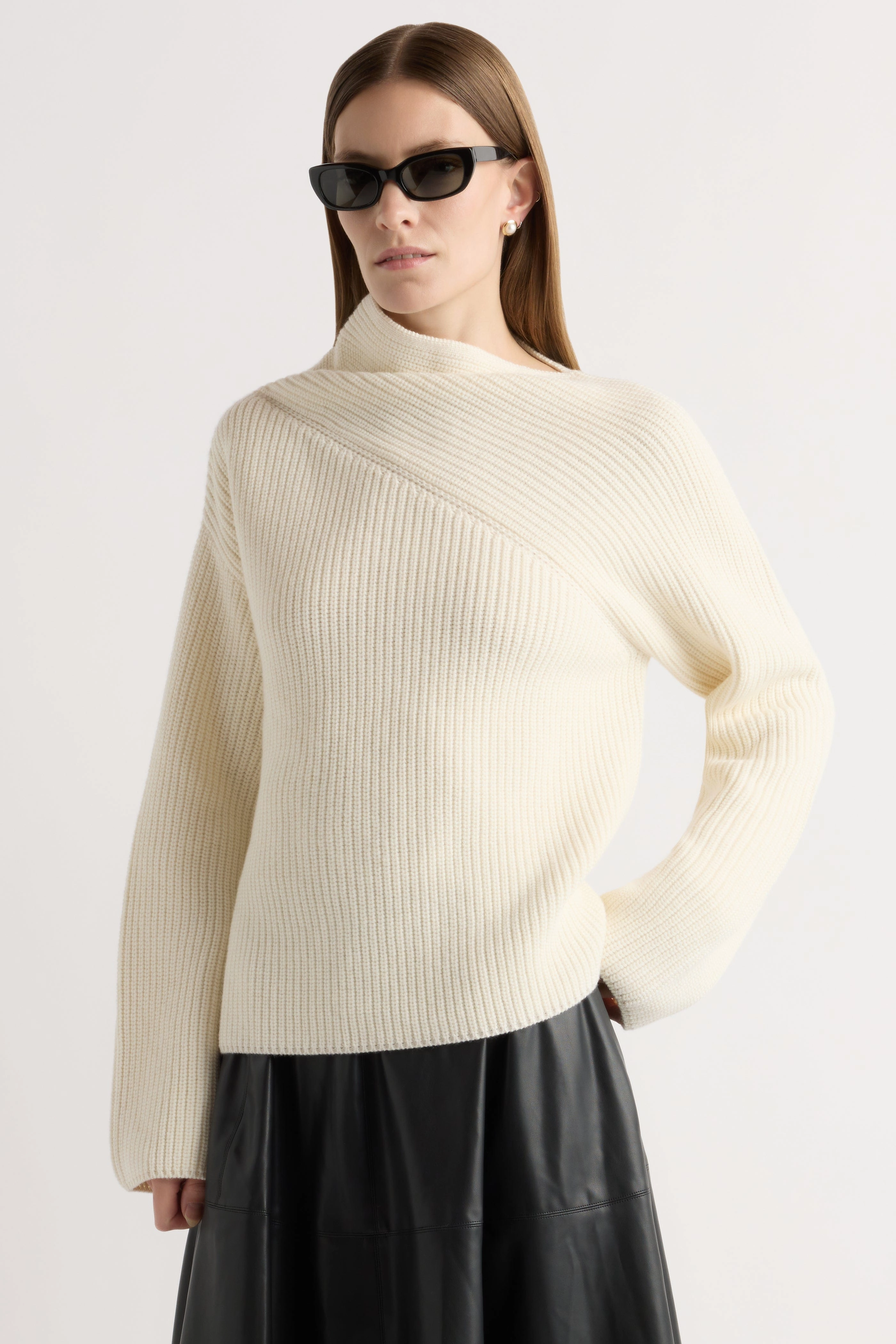 Julisa Asymmetric-Neck Sweater Trendy Layers Layer Design