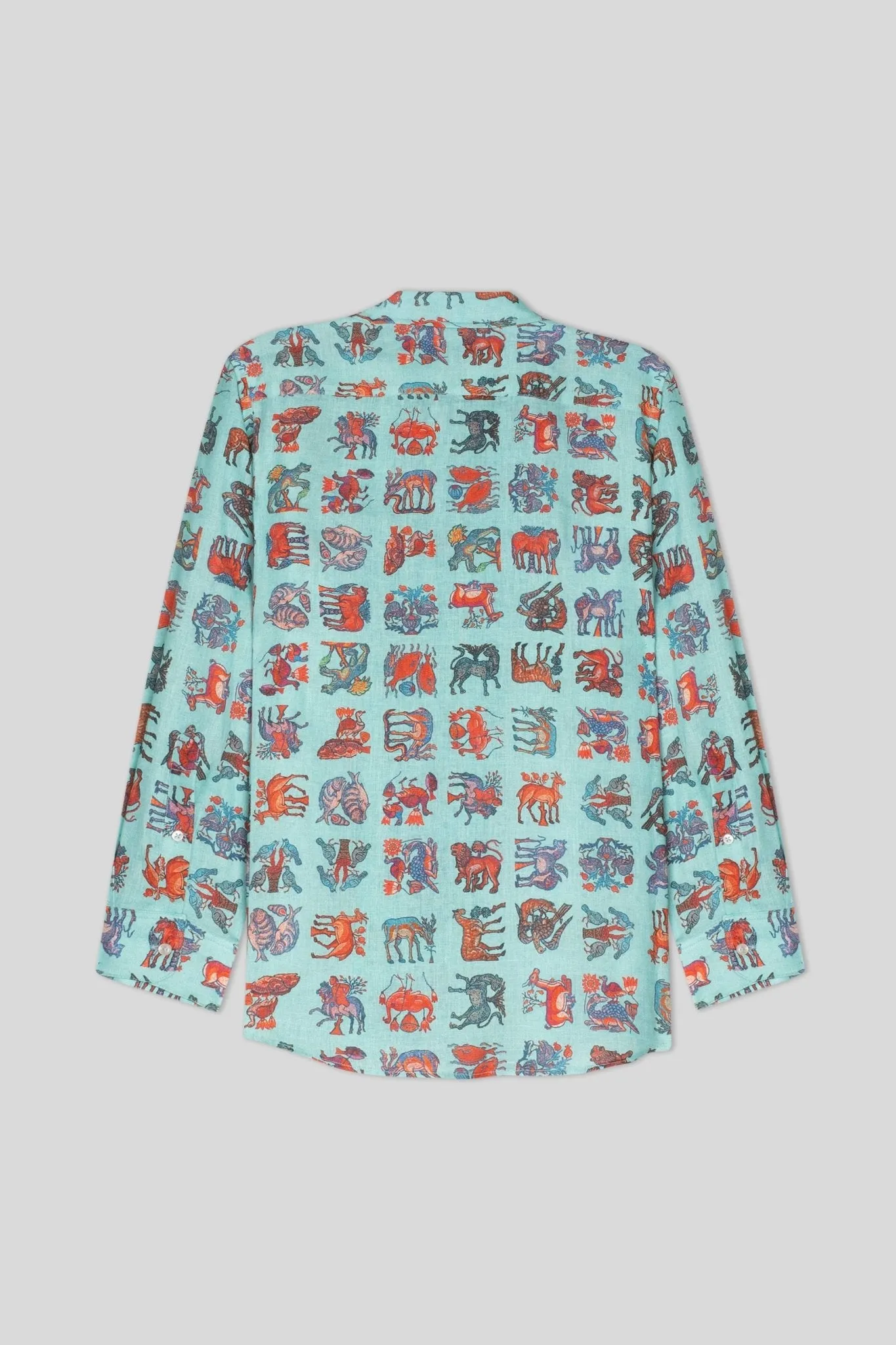 justiniano linen shirt turquoise