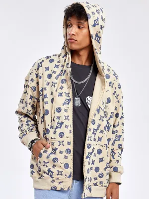 JUSTNOTAG Paisley Cotton Hooded Zip-Up Hoodies&Sweatshirts