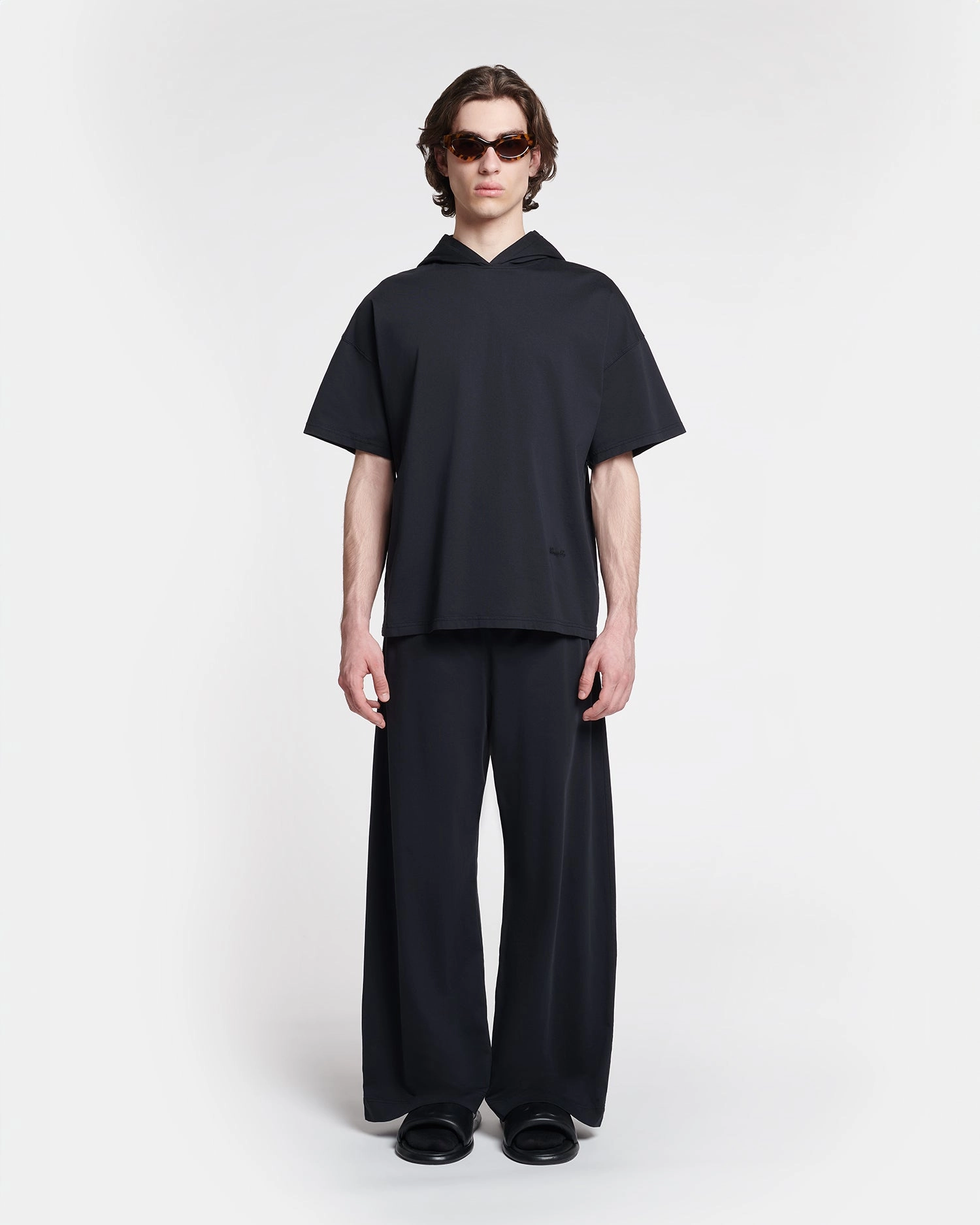 Kacper - Cotton-Jersey Hooded T-Shirt - Black Garment Dyed Finish