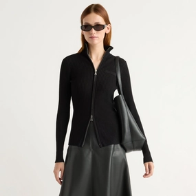 Winter Must-Have Kaine Ribbed Two-Way Zip Sweater