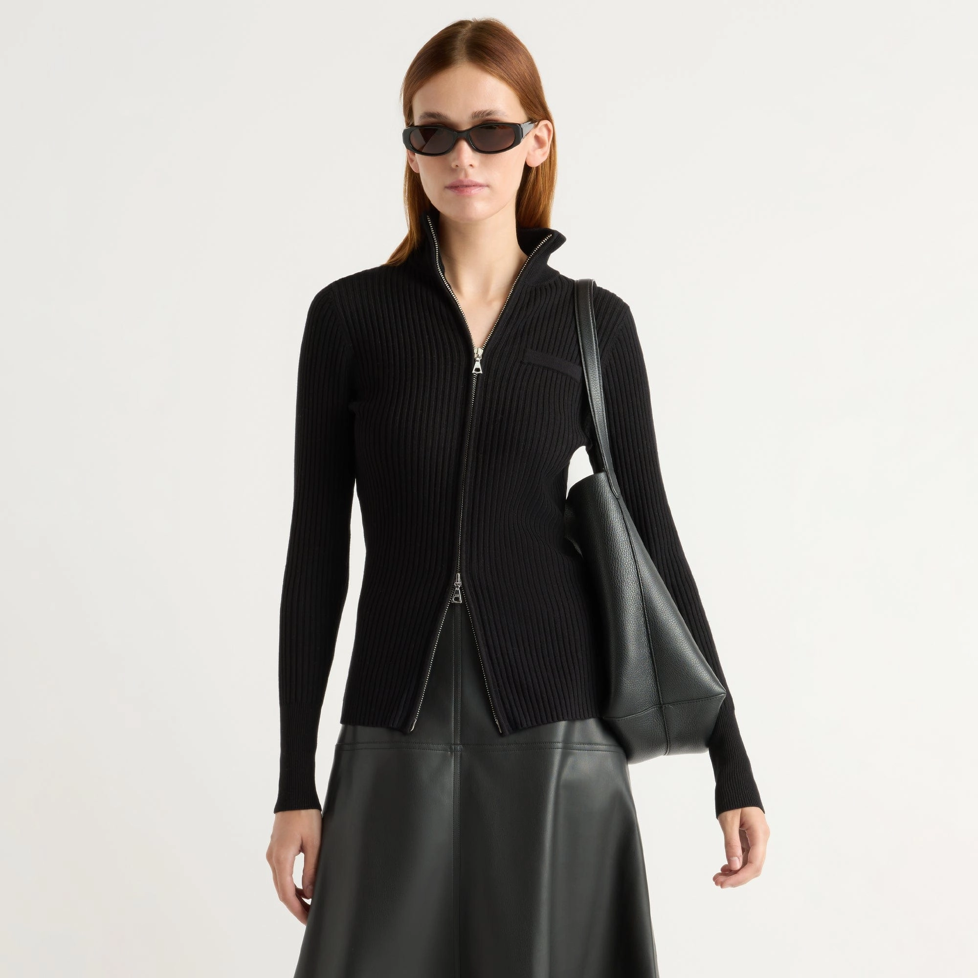 Winter Must-Have Kaine Ribbed Two-Way Zip Sweater