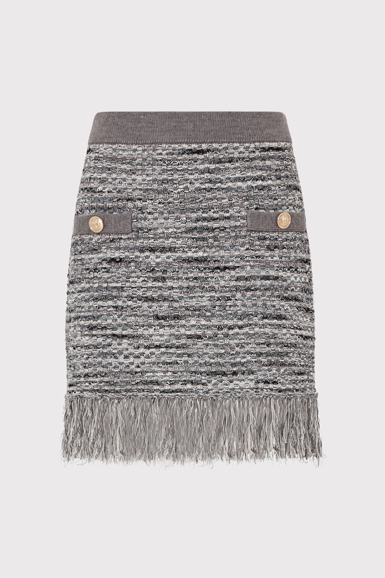 Tubular Knit Structure Reflective Yarn Accent Kali Textured Knit Mini Skirt