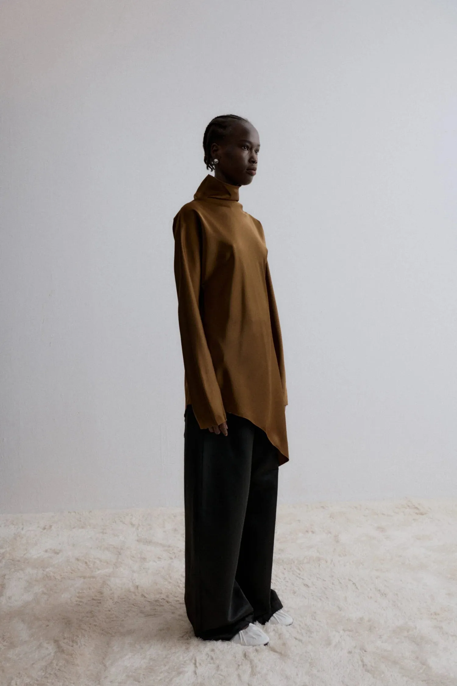 Kalisa Asymetric Blouse - Caramel
