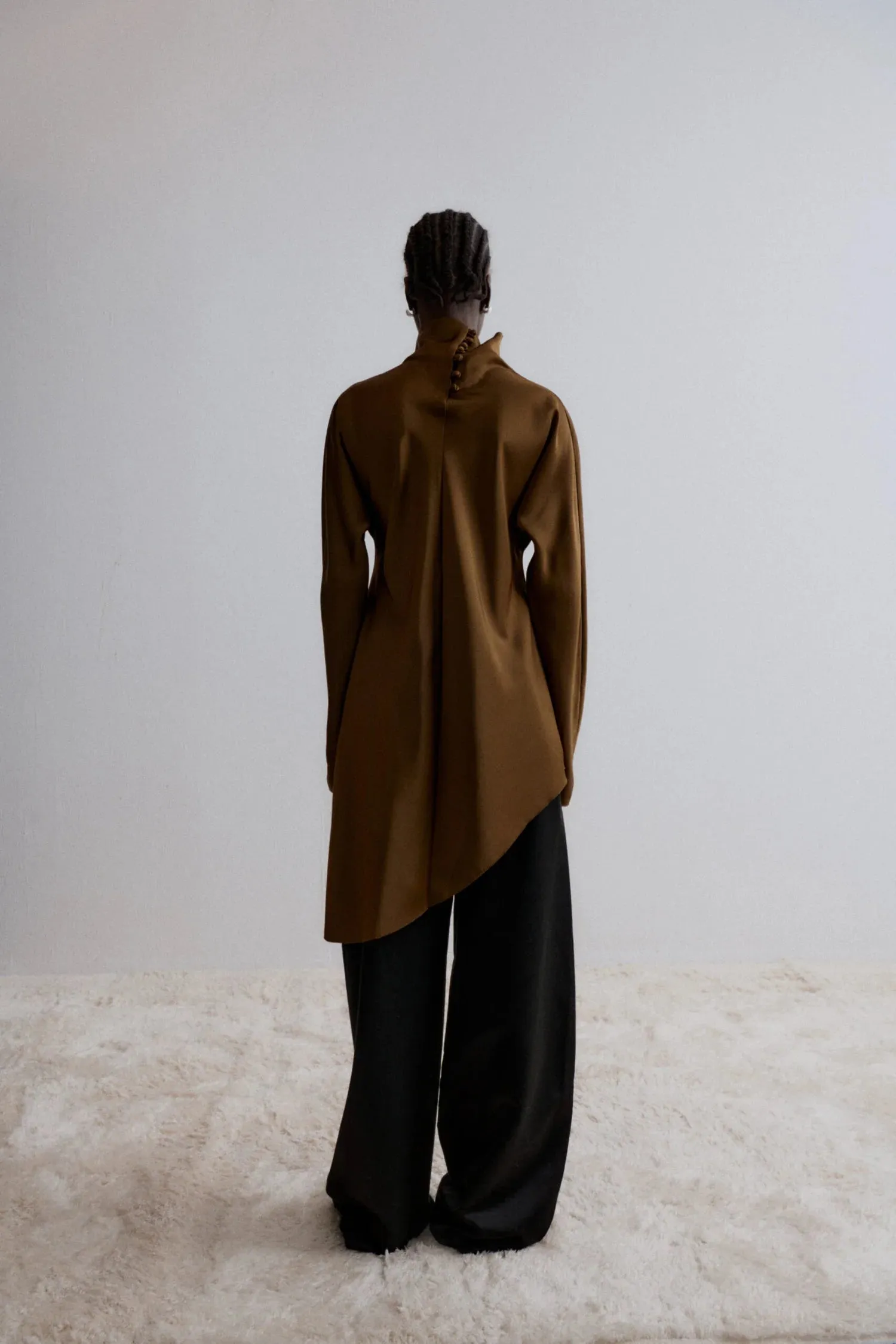 Kalisa Asymetric Blouse - Caramel