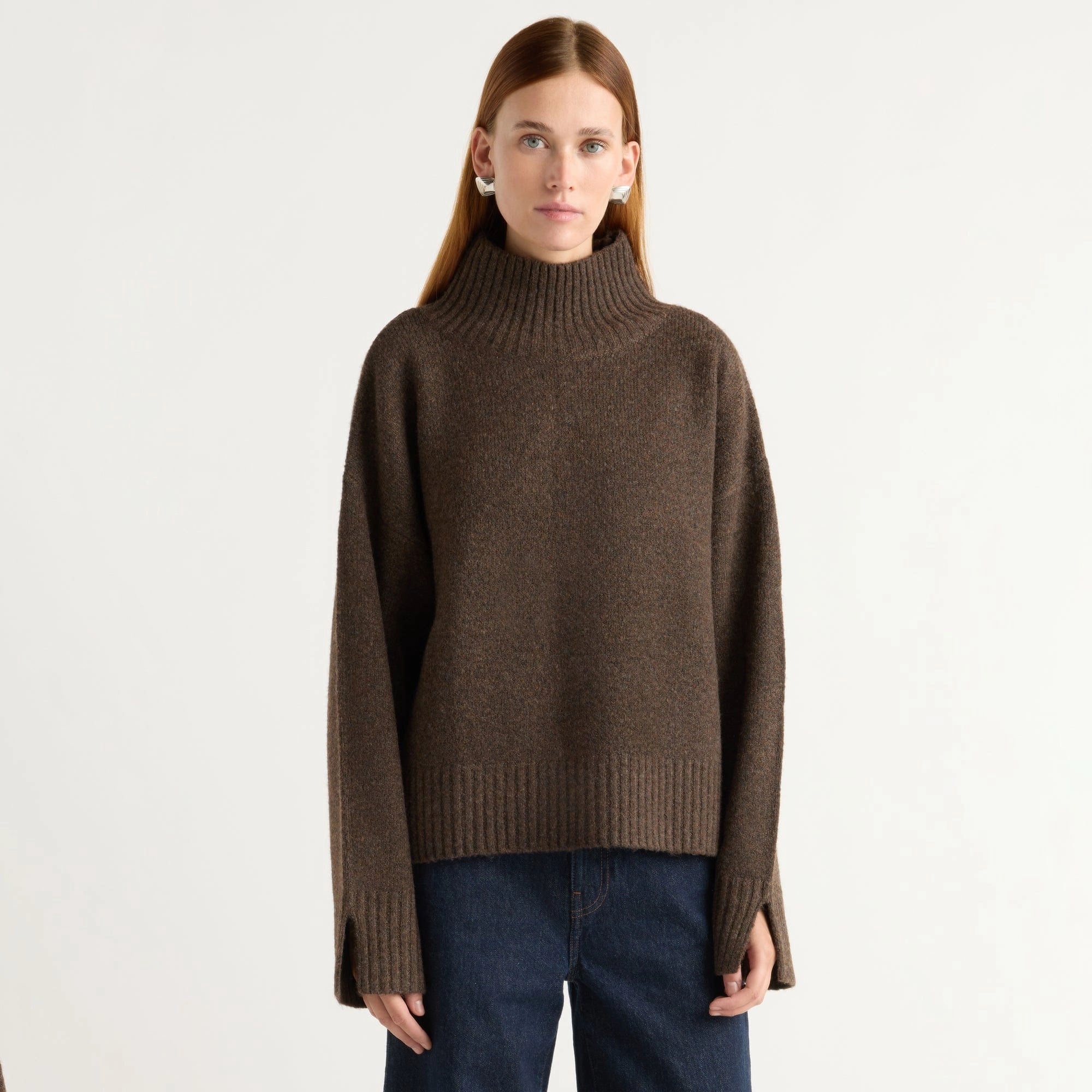 Karlie Oversized Turtleneck Sweater Functional Style Sporty Layers
