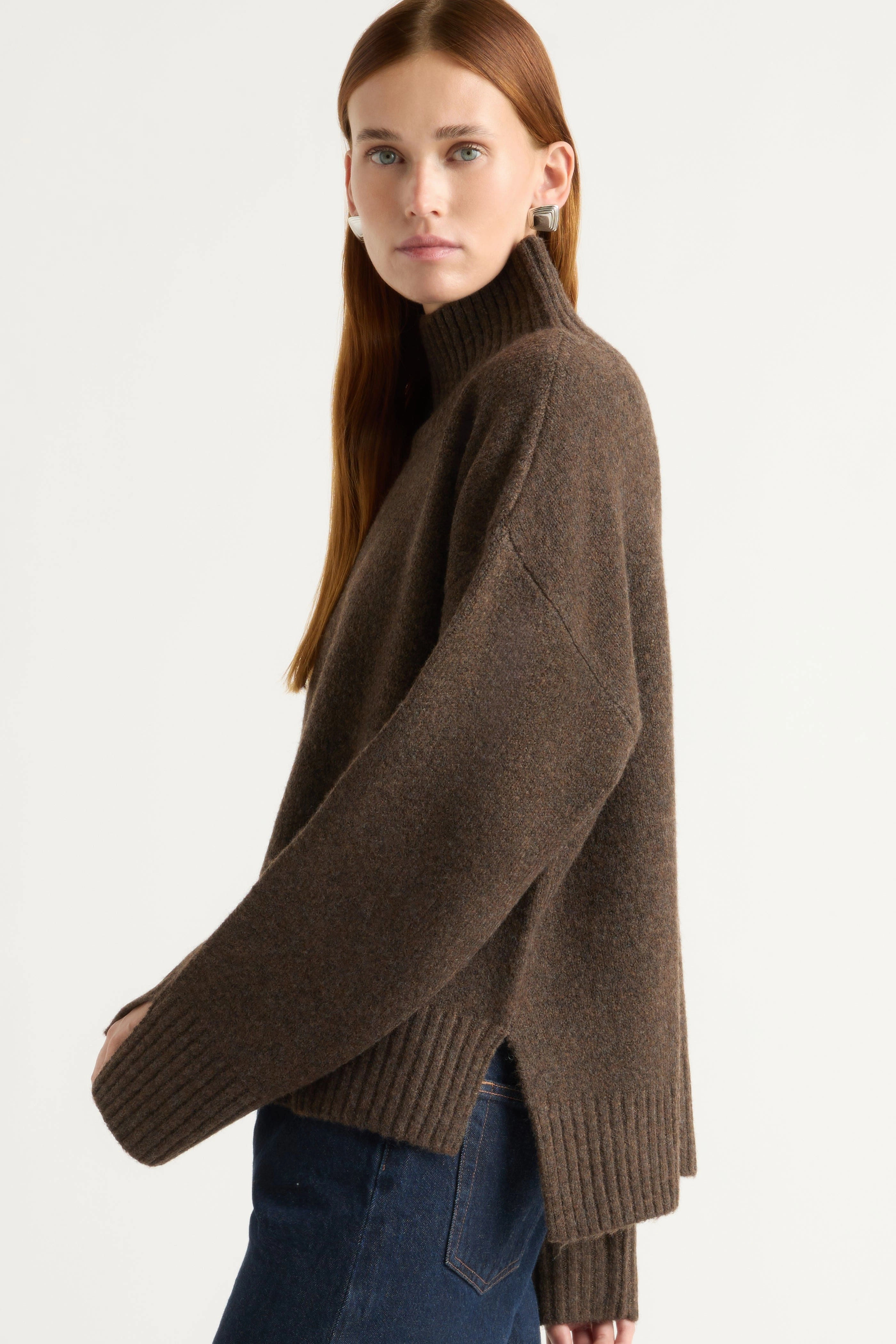 Soft Knit Layer Eco Conscious Processing Karlie Oversized Turtleneck Sweater