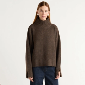 Karlie Oversized Turtleneck Sweater Functional Style Sporty Layers