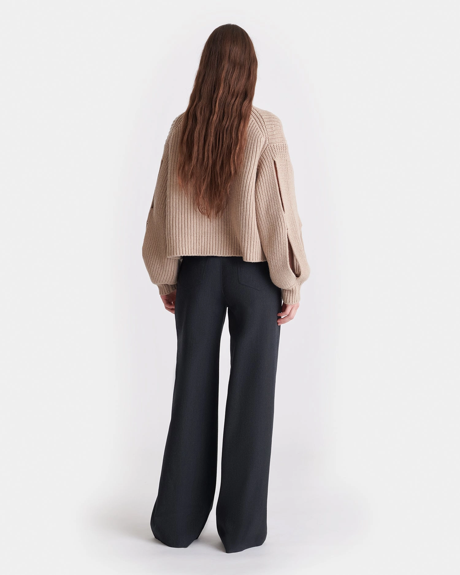 Karolin - Cropped Cashmere-Blend Cardigan - Oatmeal Office Warmth Multi Look