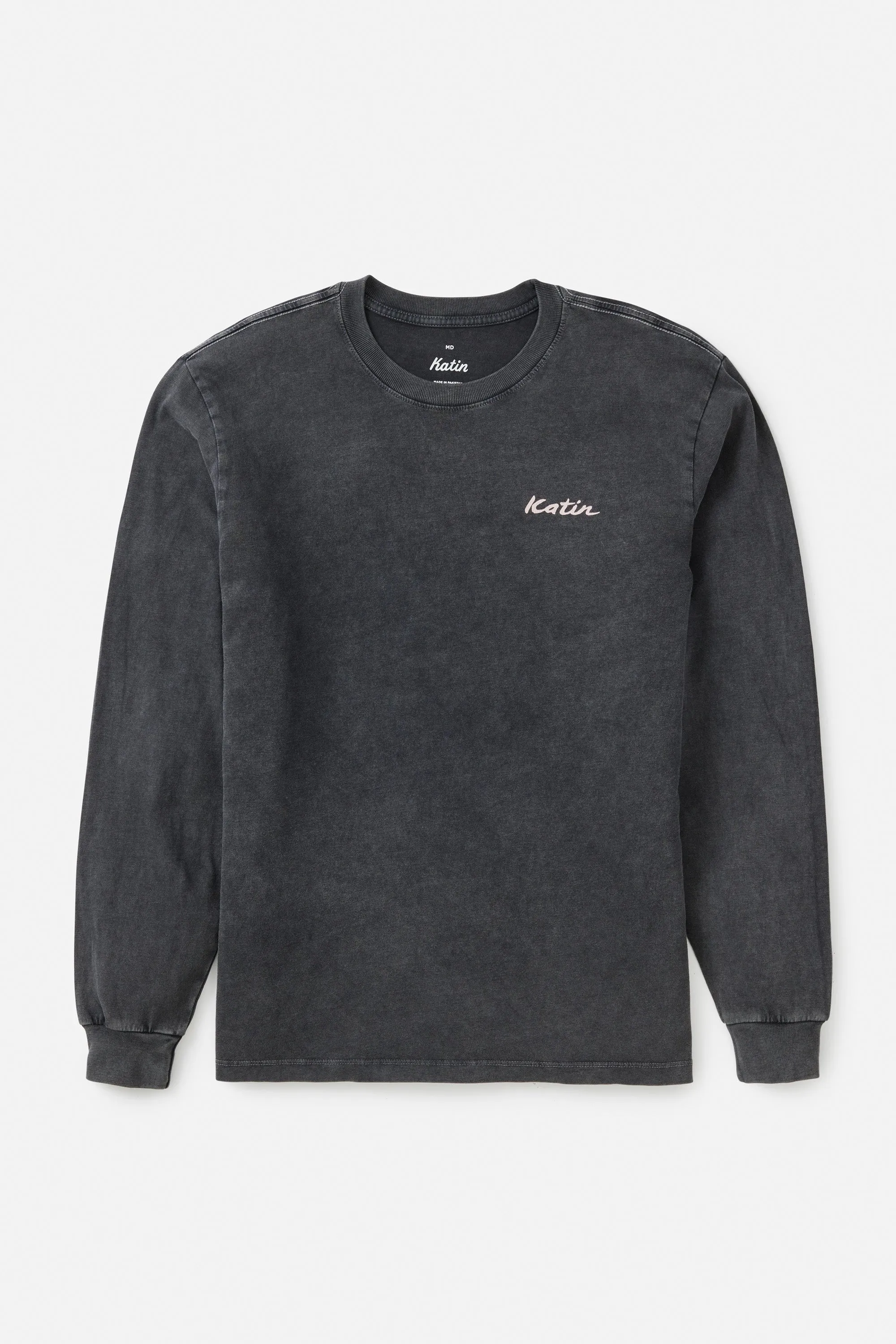 Katin Tempest Long Sleeve Tee in Black Sand Wash